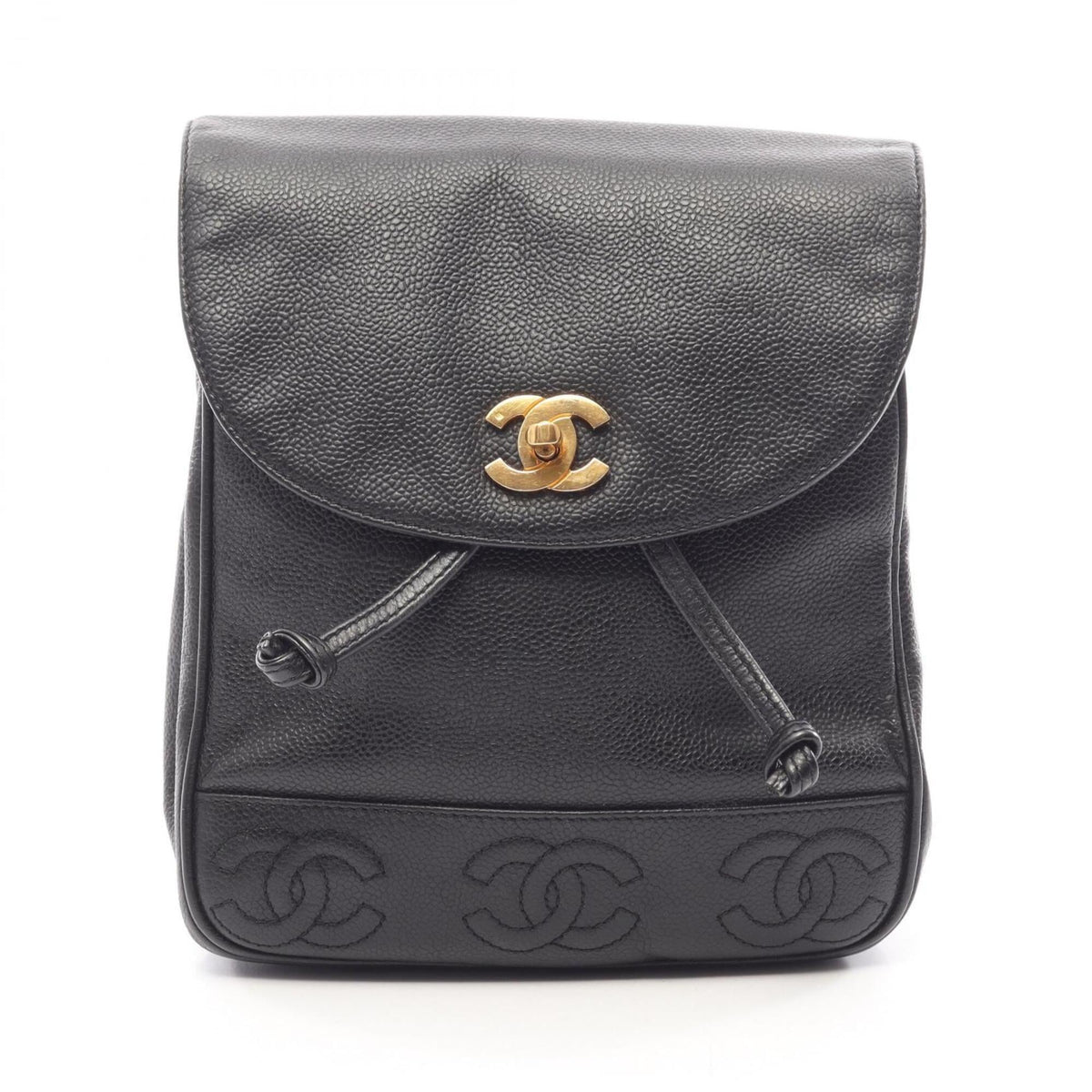 Chanel Black Grained Calfskin Backpack (Pre-Owned)