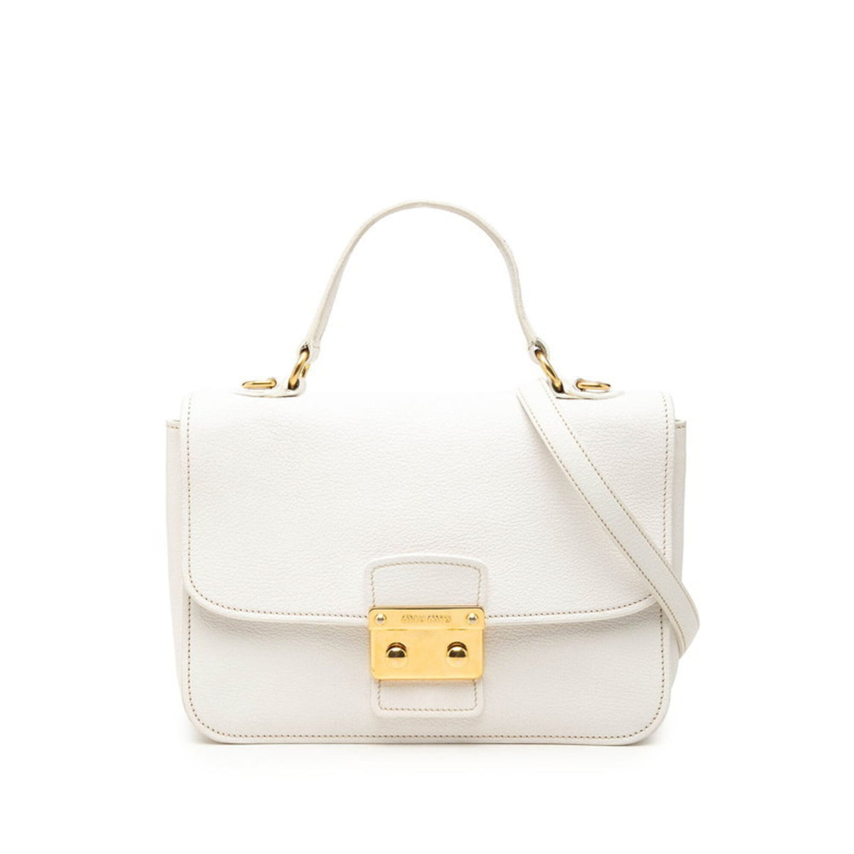 Miu Miu White Leather Handbag Shoulder Bag (Pre-Owned)