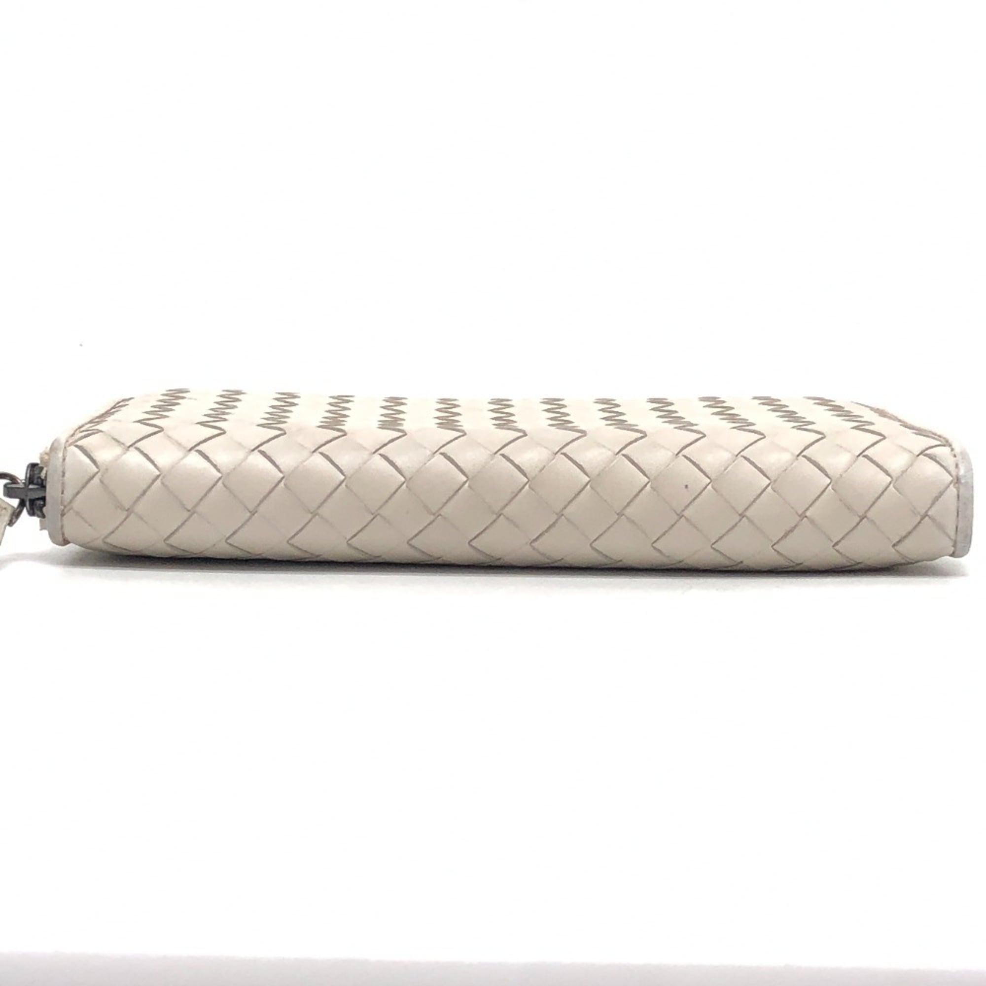 Bottega Veneta White Intrecciato Long Wallet (Bi-Fold) (Pre-Owned)