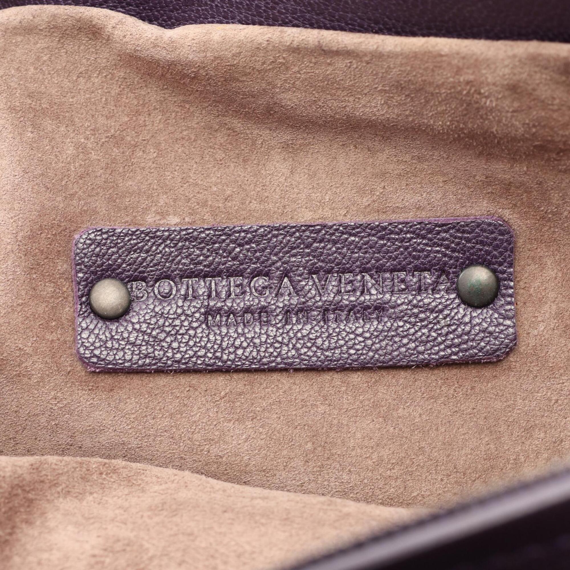 Bottega Veneta Intrecciato Purple Leather Handbag Shoulder Bag (Pre-Owned)