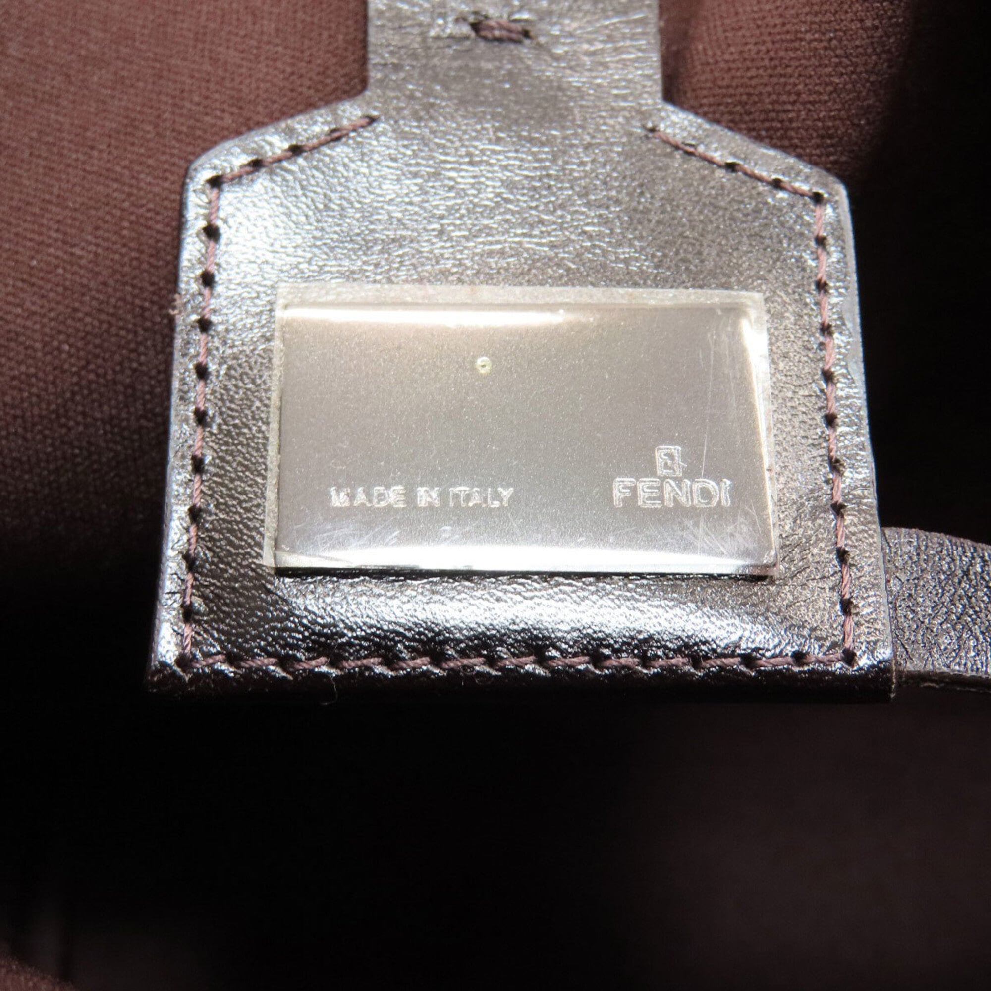 Fendi Zucchino Brown Canvas Handbag (Pre-Owned)