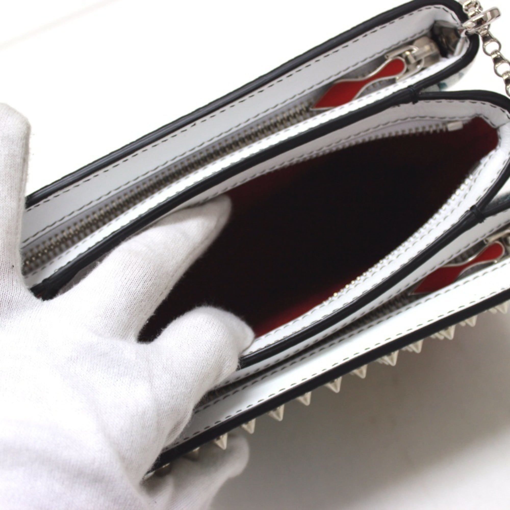 Christian Louboutin Multi-Color White Patent Leather Shoulder Bag (Pre-Owned)