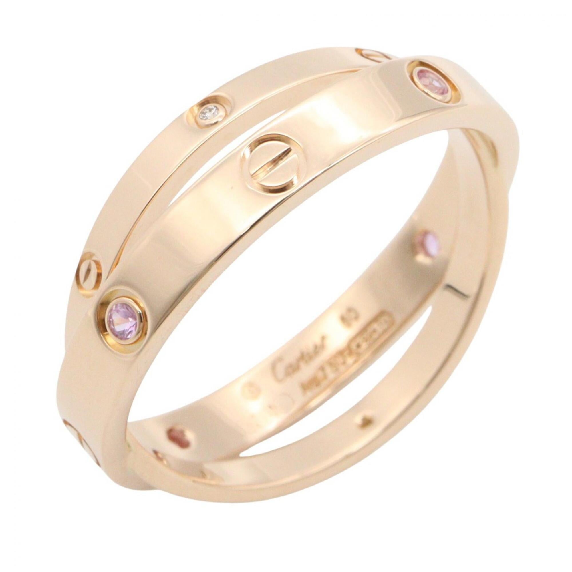 Cartier Gold Clear Pink Band Ring (Pre-Owned)