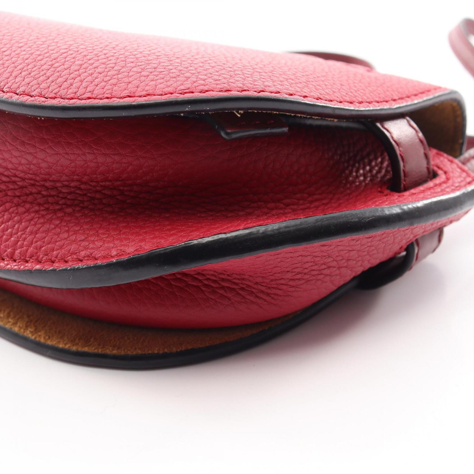 Loewe Bordeaux Red Color Leather Handbag Shoulder Bag (Pre-Owned)