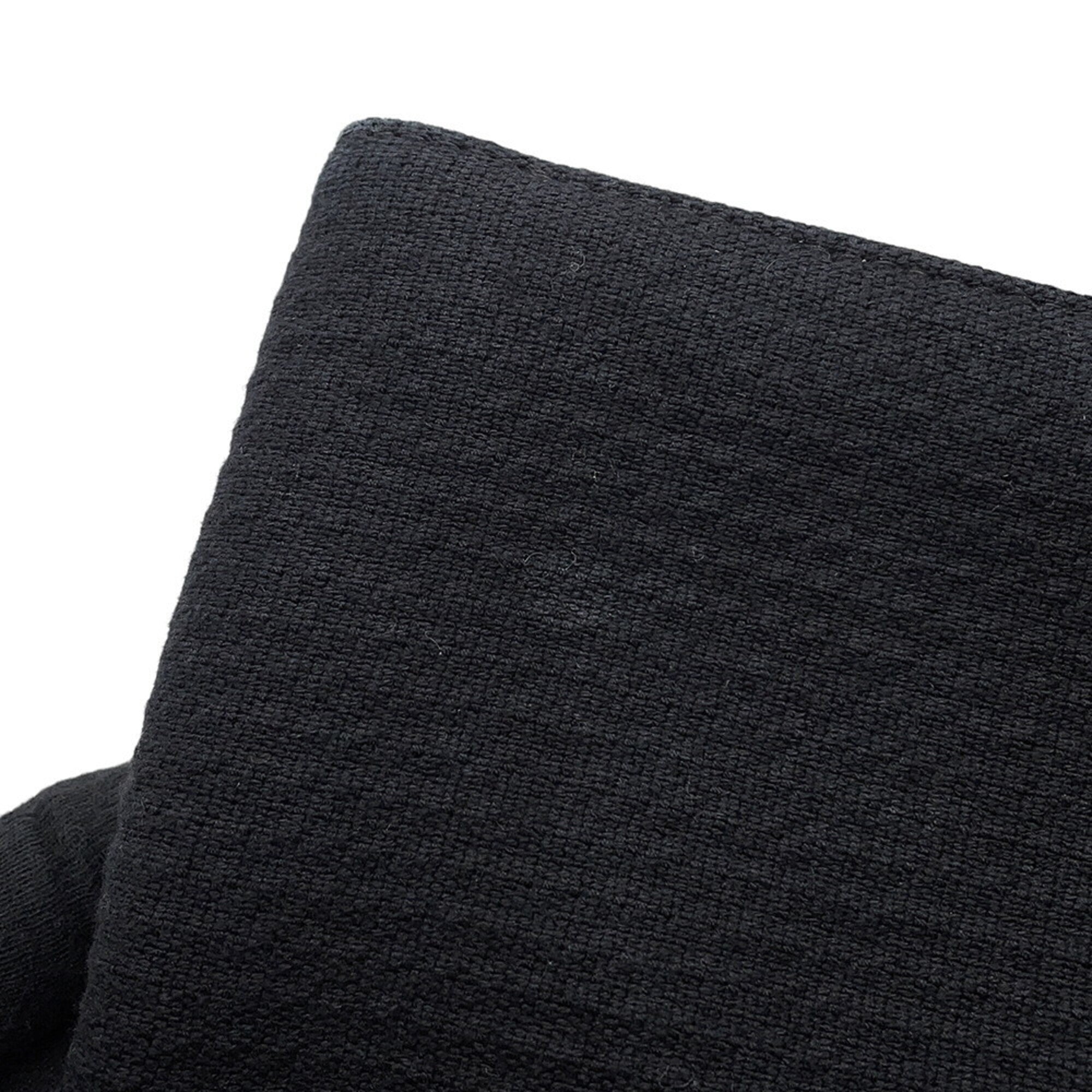 Chanel Black Canvas Leather Handbag Pouch Shopping Bag Tote Bag (Pre-Owned)