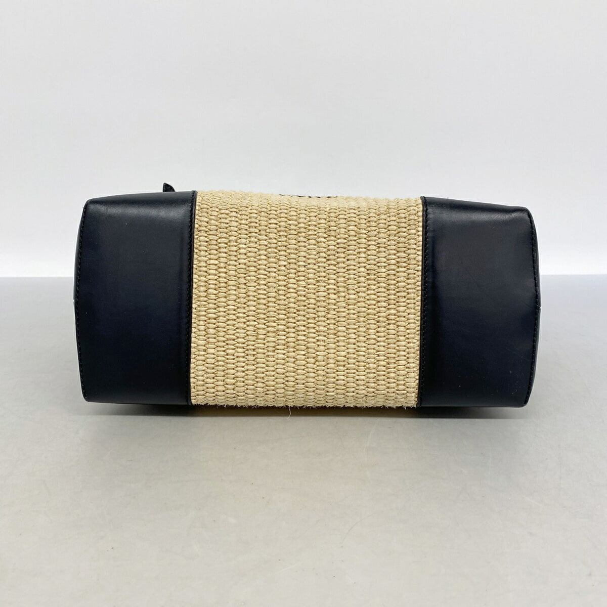 Fendi Beige Black Raffia Handbag (Pre-Owned)