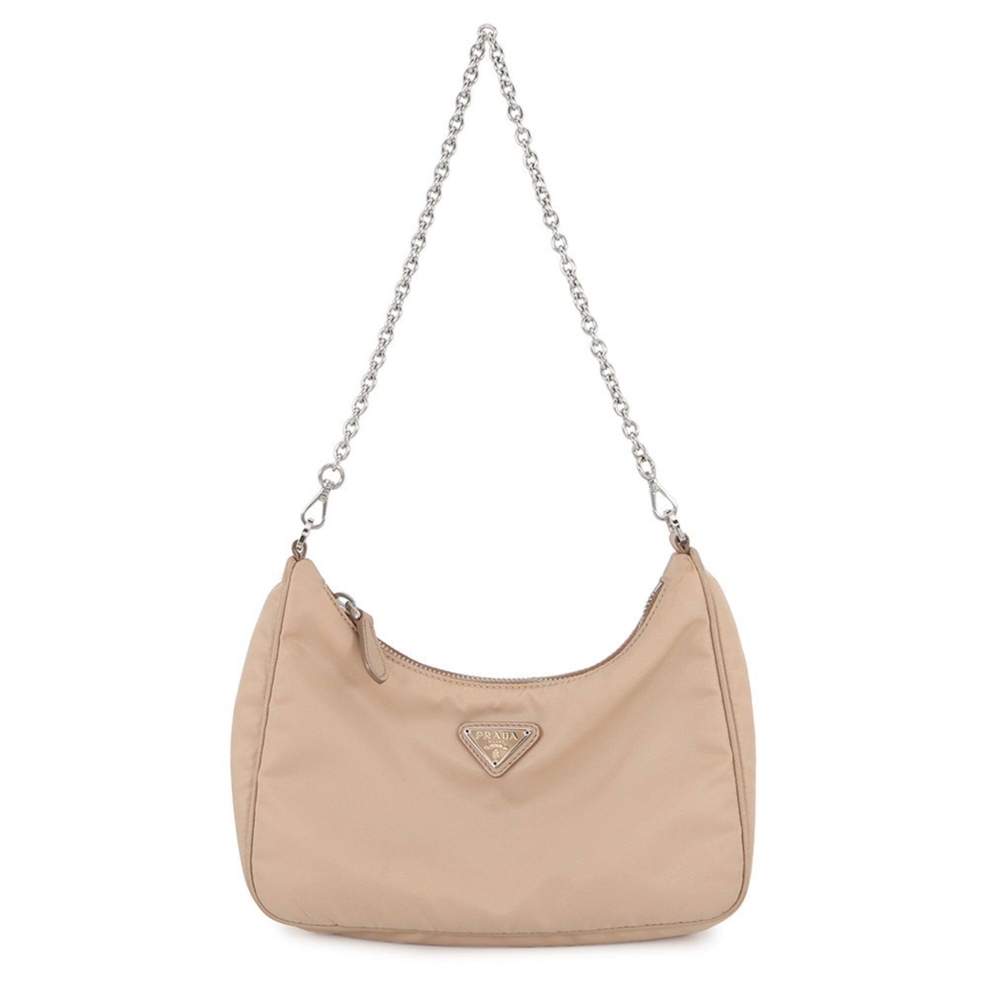 Prada Beige Nylon Handbag Shoulder Bag (Pre-Owned)