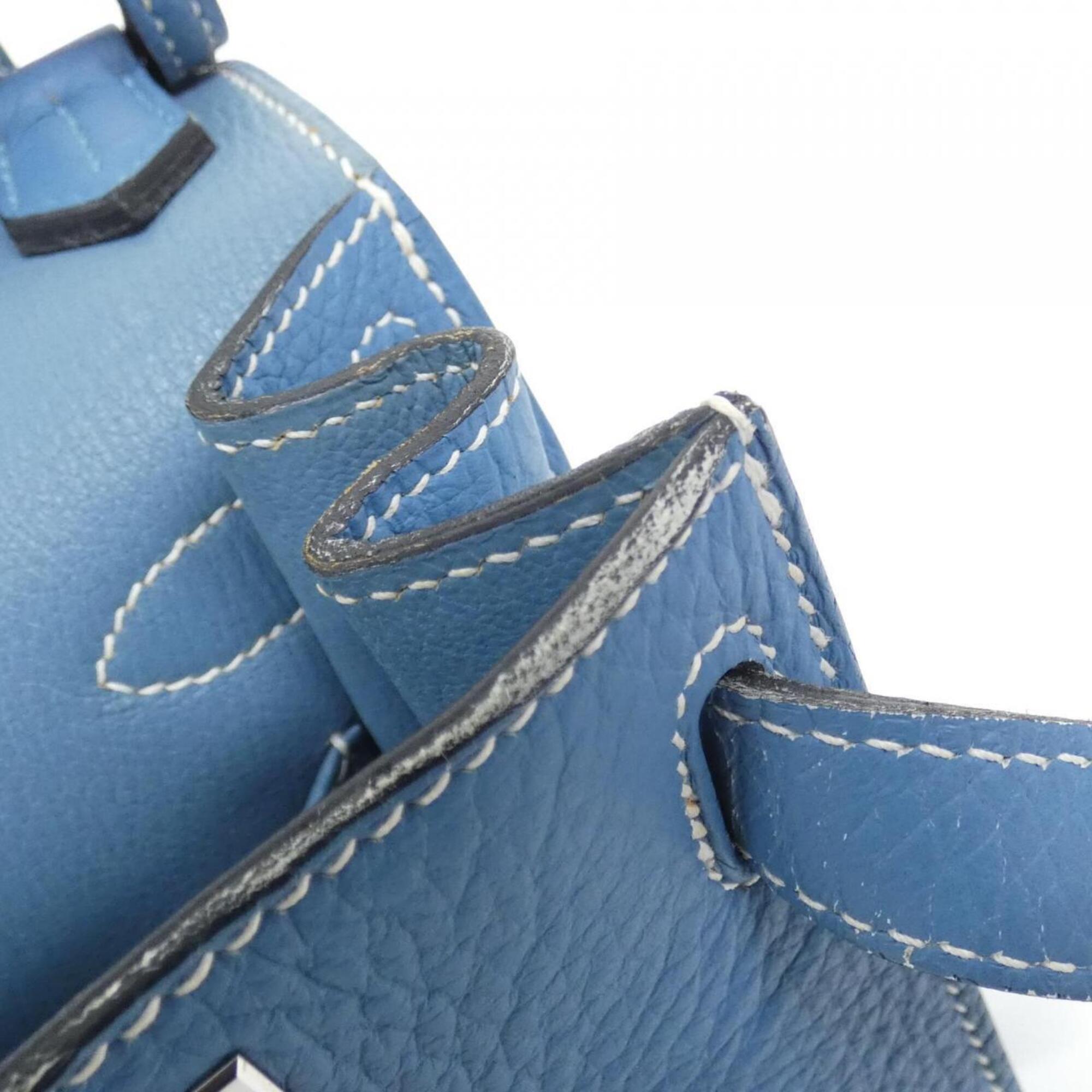 Hermes Blue Jean Taurillon Clemence Leather Shoulder Bag (Pre-Owned)