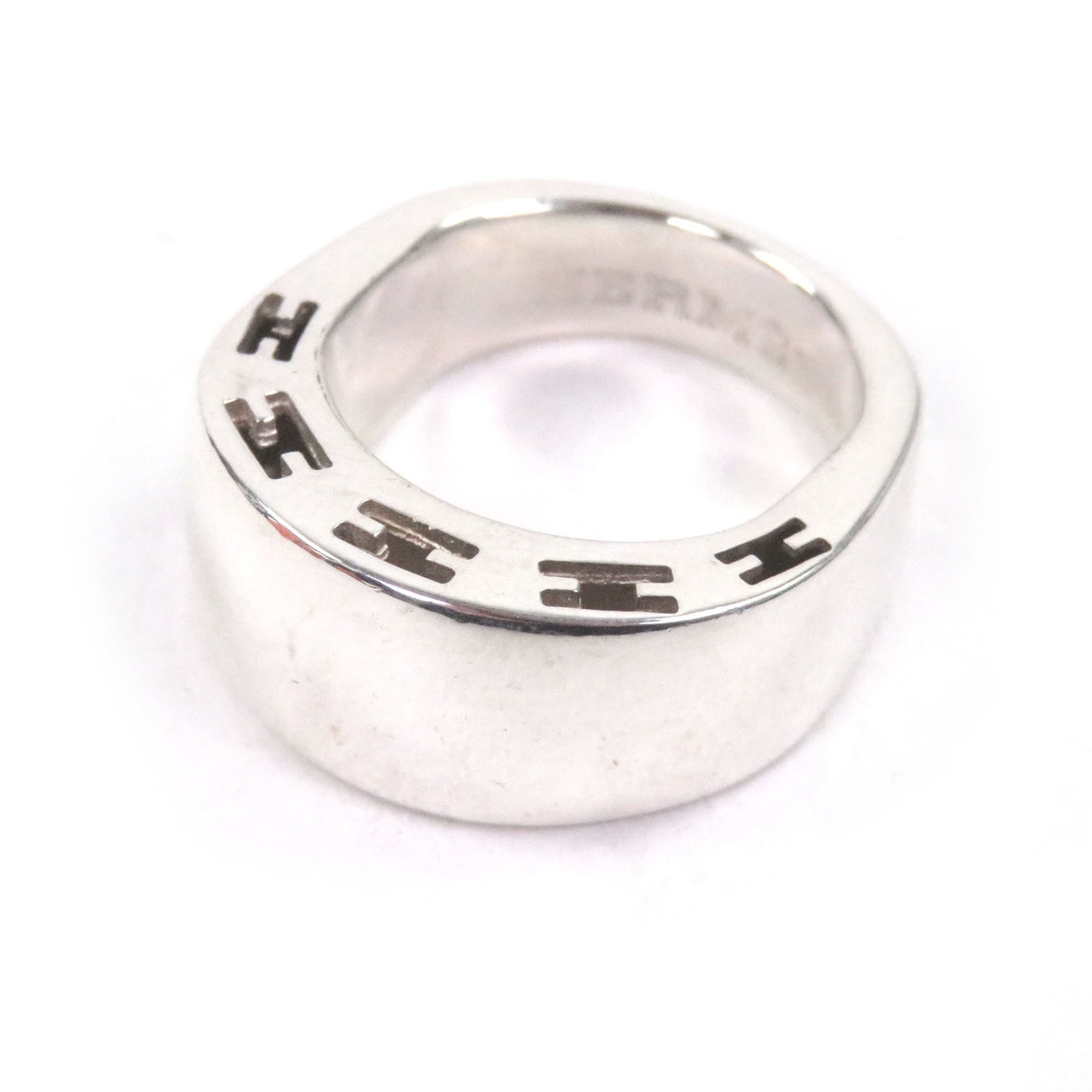 Hermes Silver Silver 925 Band Ring (Pre-Owned)