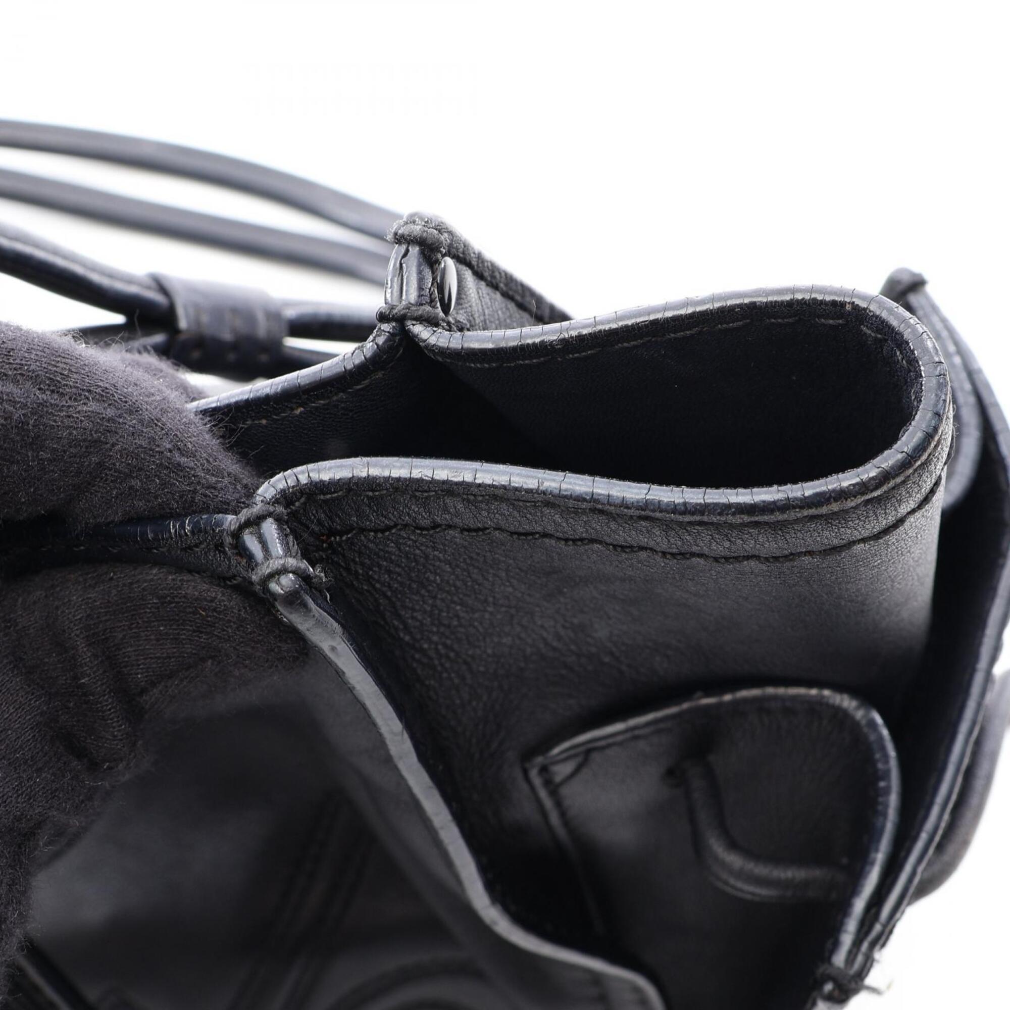 Loewe Black Leather Handbag Tote Bag (Pre-Owned)