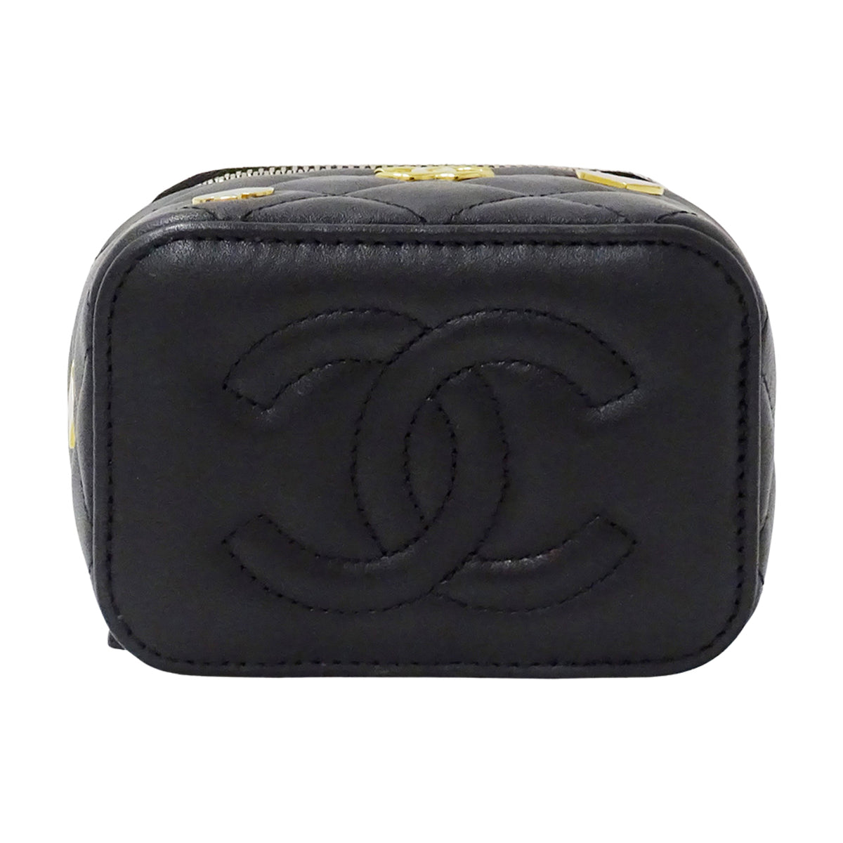 Chanel Black Leather Handbag Shoulder Bag (Pre-Owned)