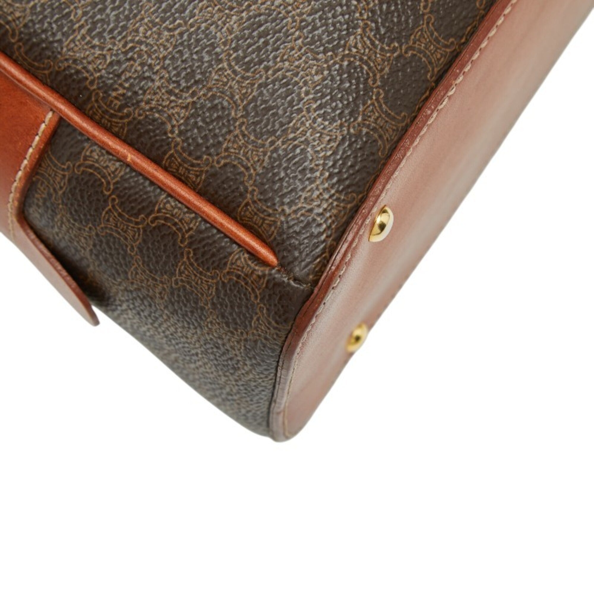 Celine Macadam Brown Pvc Leather Handbag (Pre-Owned)