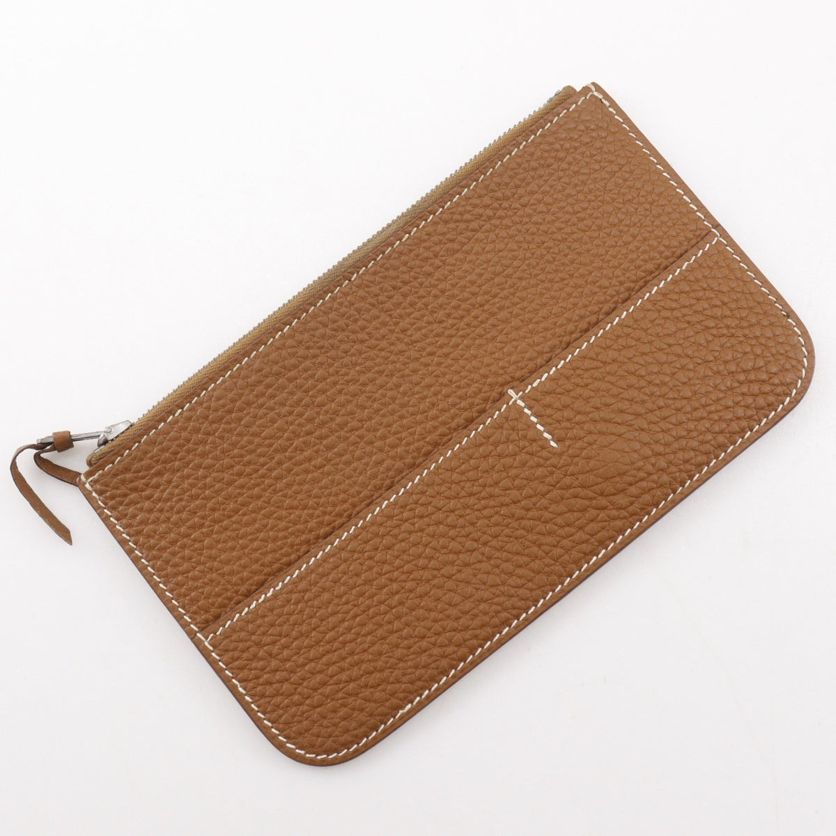 Hermes Brown Taurillon Clemence Leather Long Wallet (Bi-Fold) (Pre-Owned)