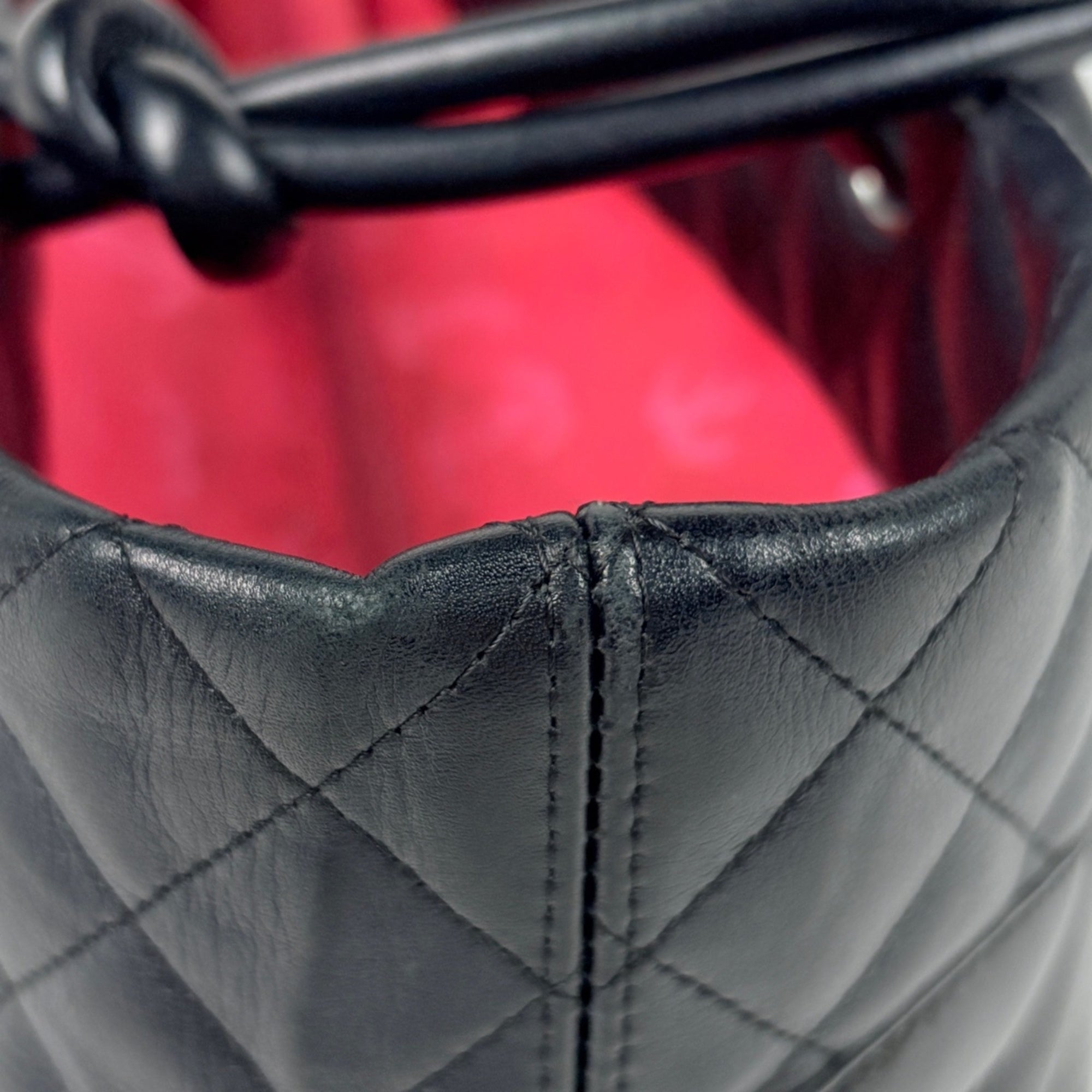 Chanel Ligne Cambon Black Leather Tote Bag (Pre-Owned)