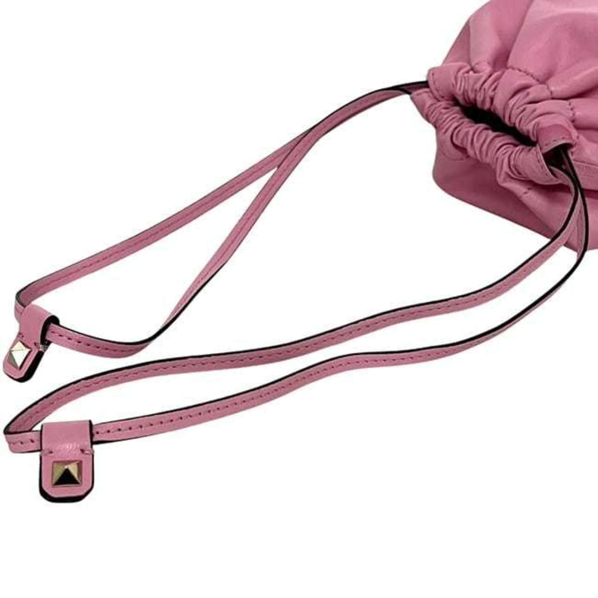 Valentino Garavani Pink Leather Clutch Bag Pouch (Pre-Owned)