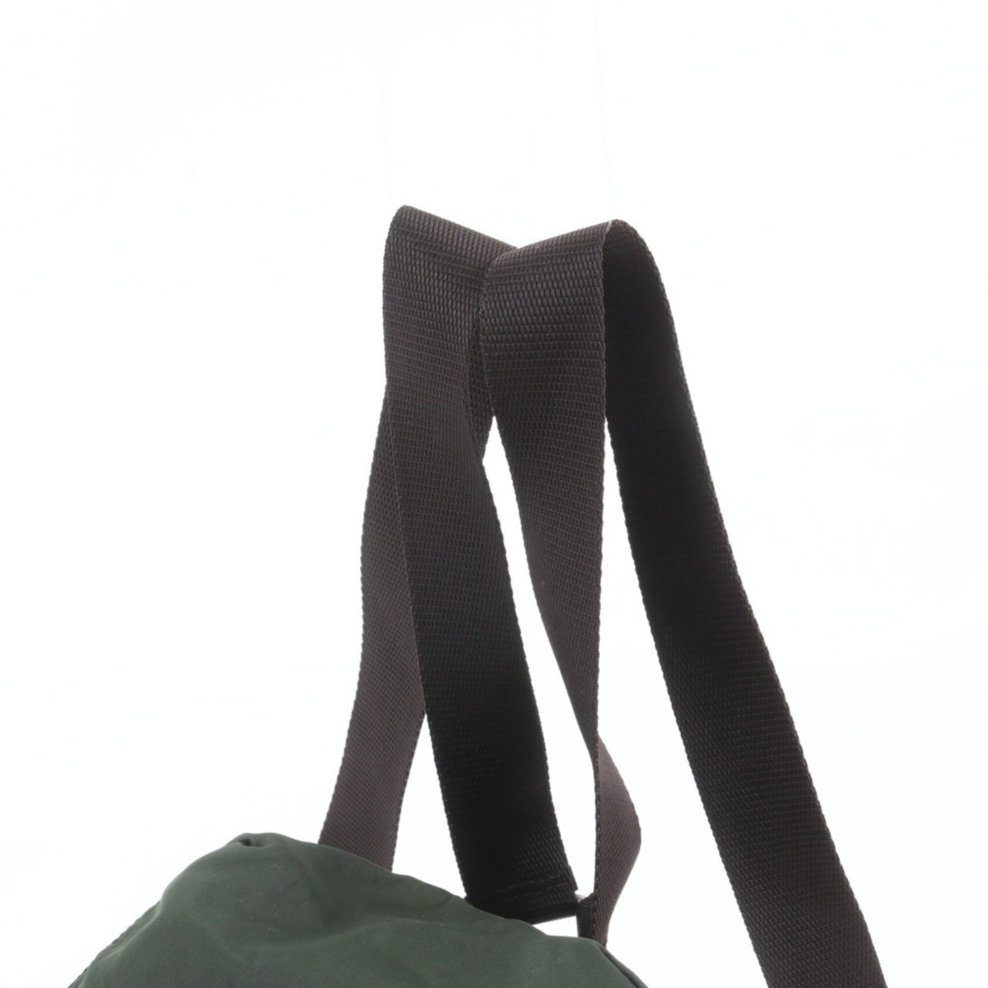 Prada Green Khaki Nylon Leather Backpack (Pre-Owned)