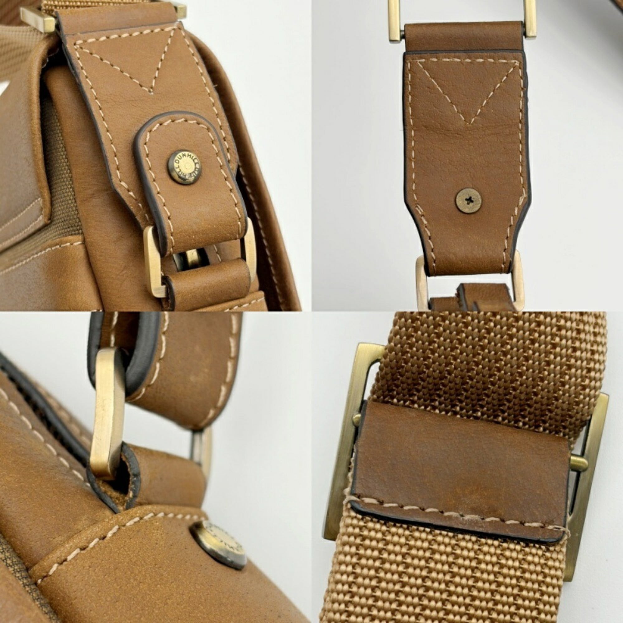 Dunhill Beige Brown Canvas Leather Crossbody Bag Shoulder Bag (Pre-Owned)