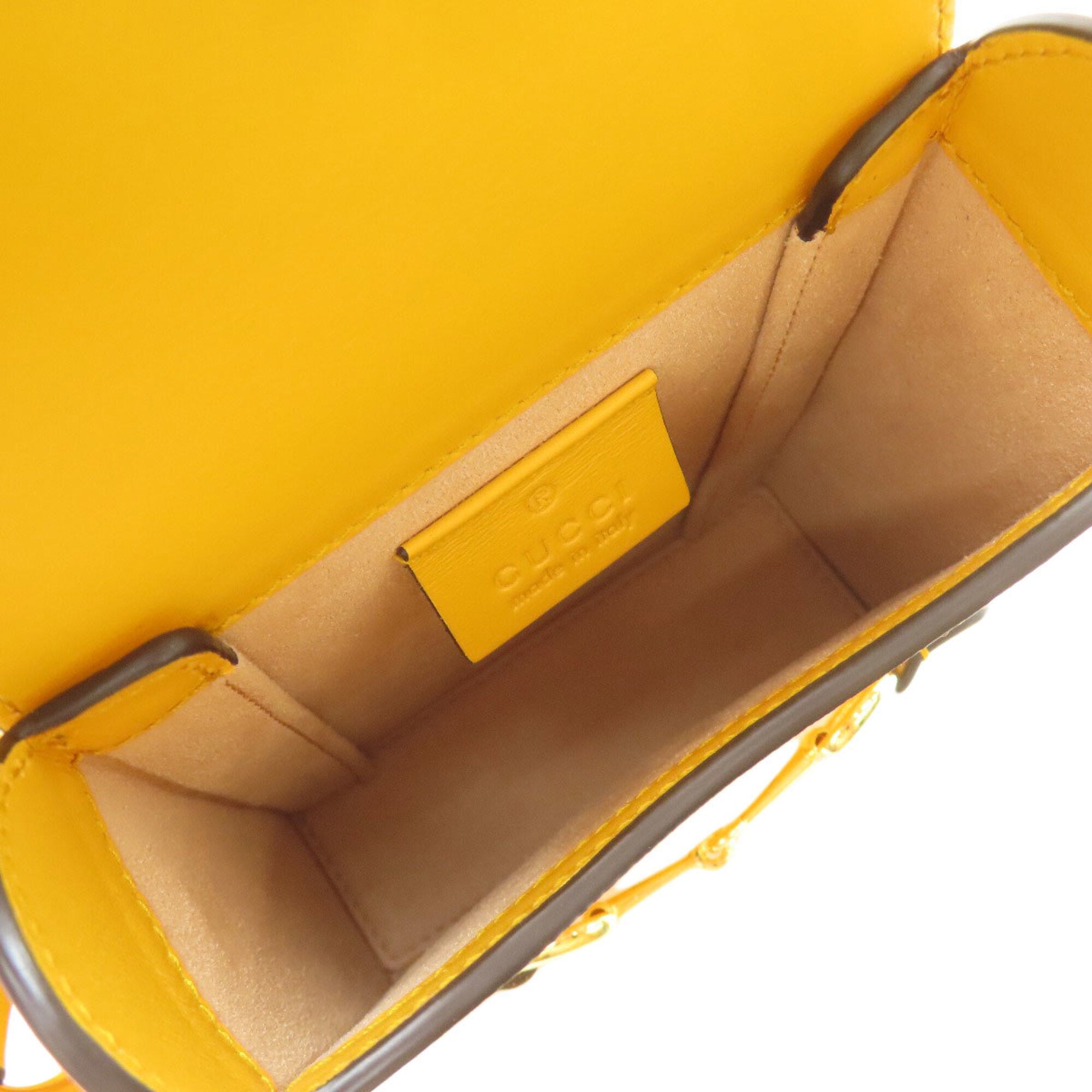 Gucci Horsebit Yellow Leather Shoulder Bag (Pre-Owned)