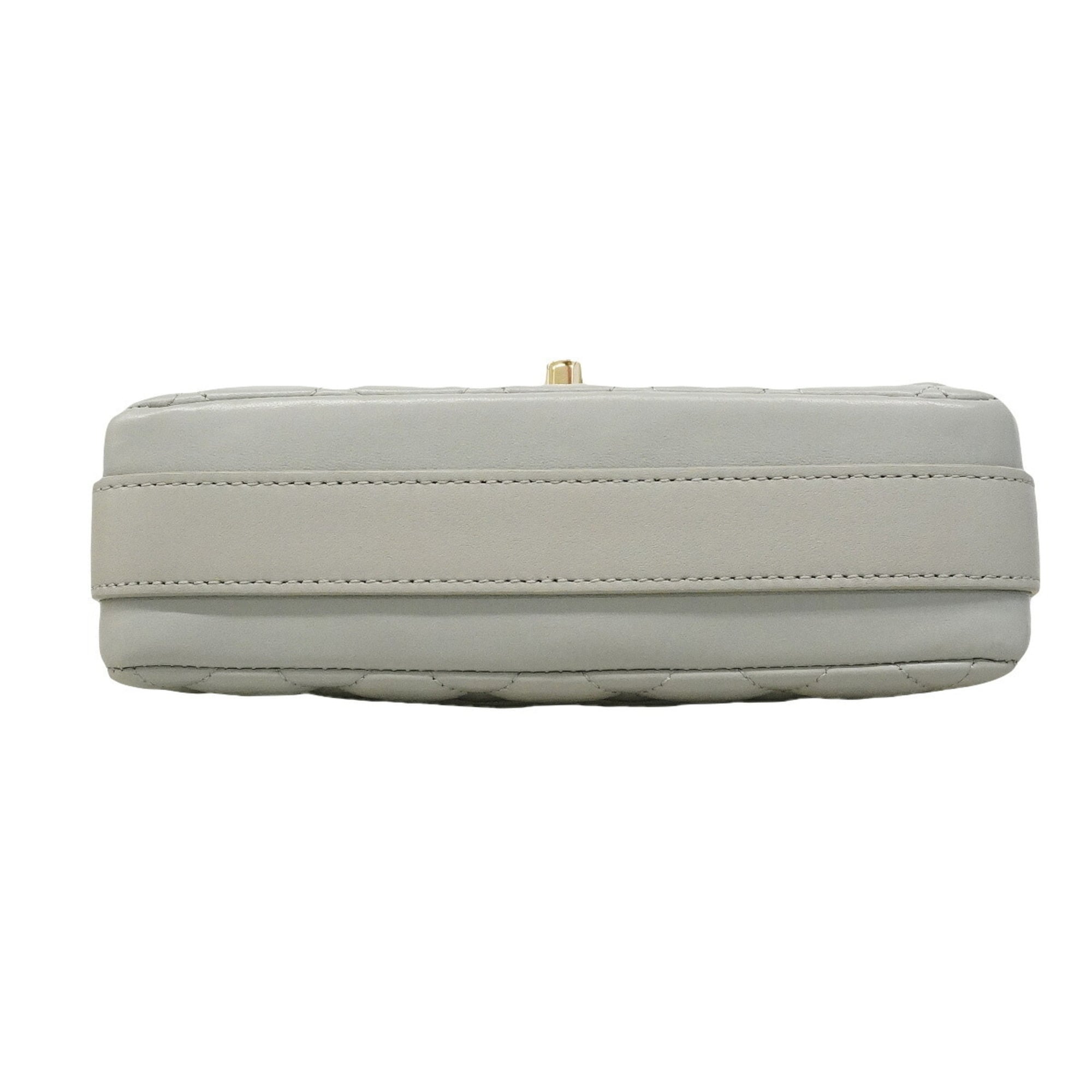 Chanel Gray Leather Shoulder Bag (Pre-Owned)