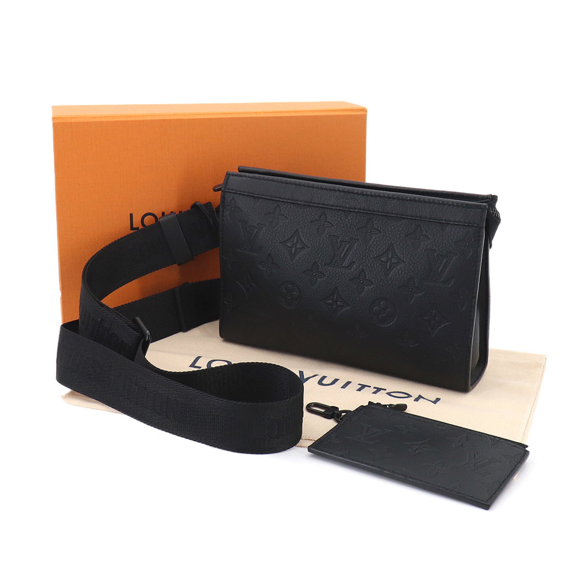 Louis Vuitton Black Monogram Leather Handbag Shoulder Bag (Pre-Owned)