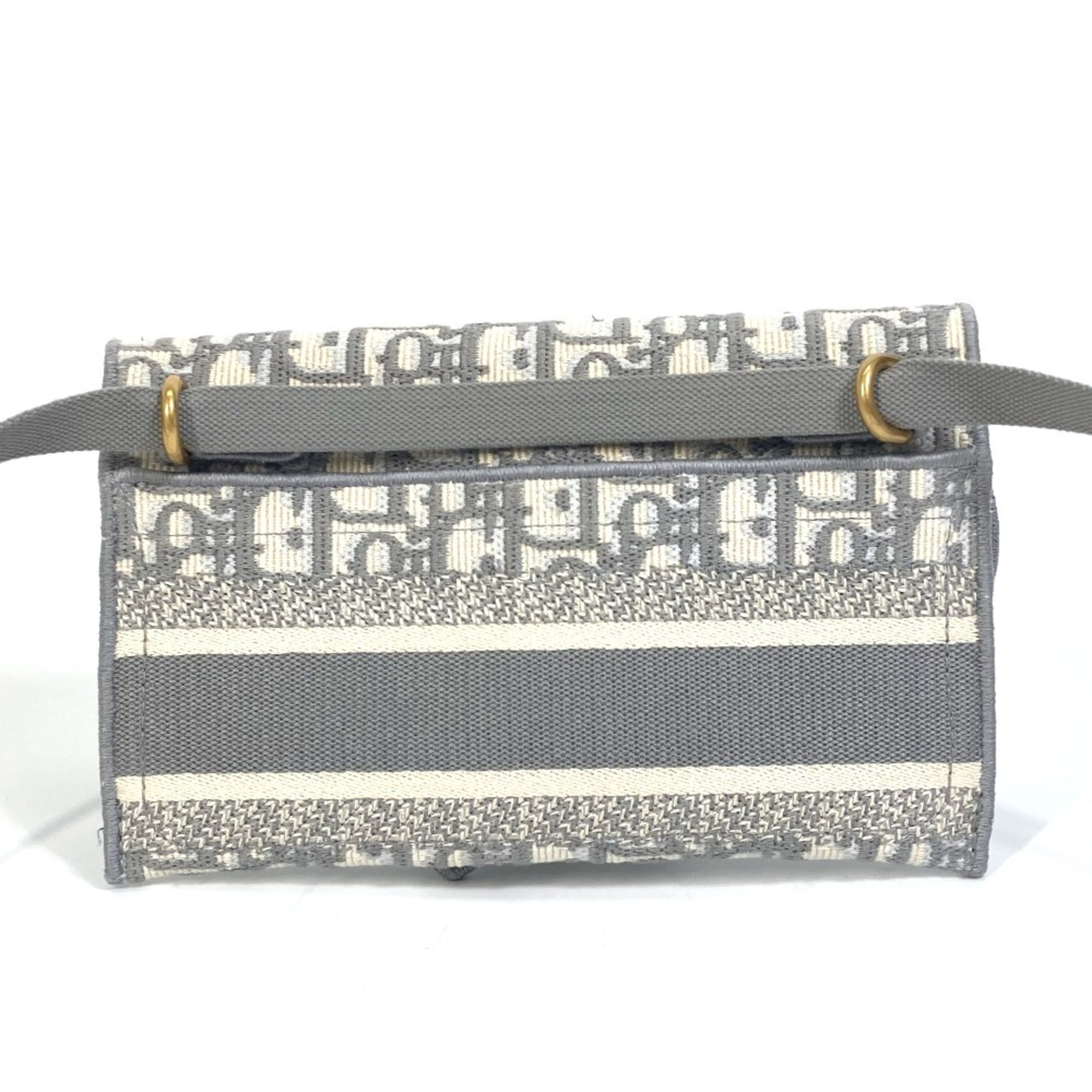 Christian Dior Gray Jacquard Pouch Shoulder Bag (Pre-Owned)