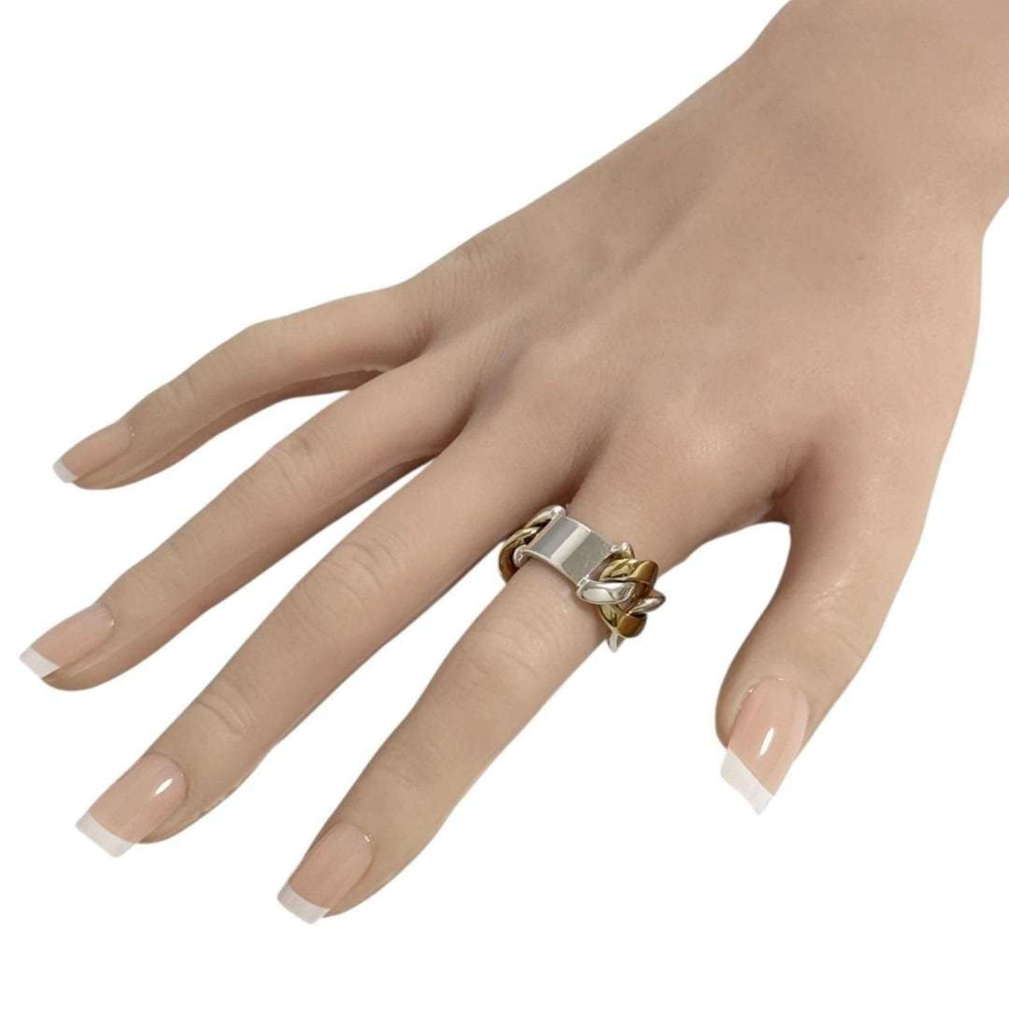 Bottega Veneta Silver 925 Band Ring (Pre-Owned)