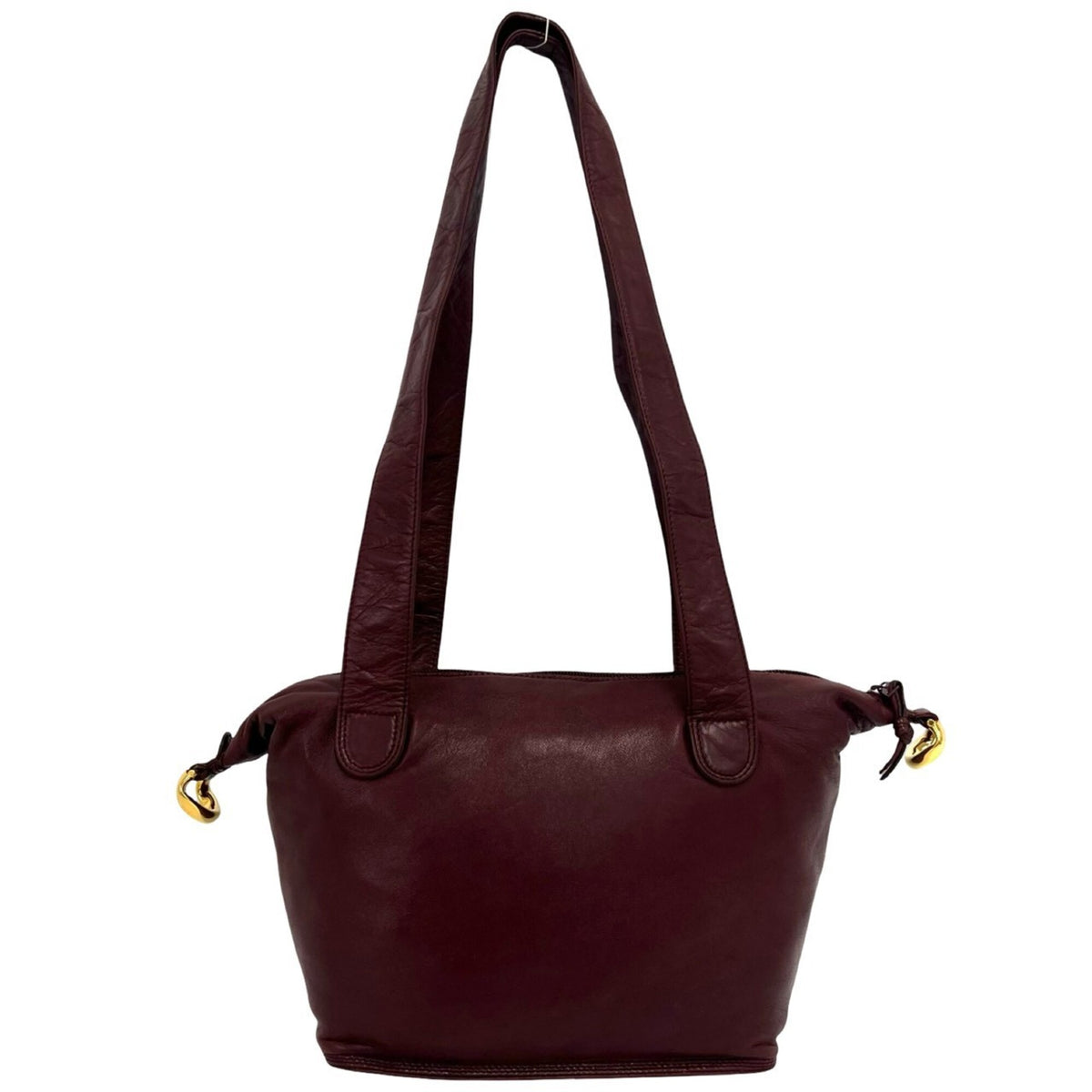 Loewe Red Color Wine Leather Shoulder Bag Tote Bag (Pre-Owned)