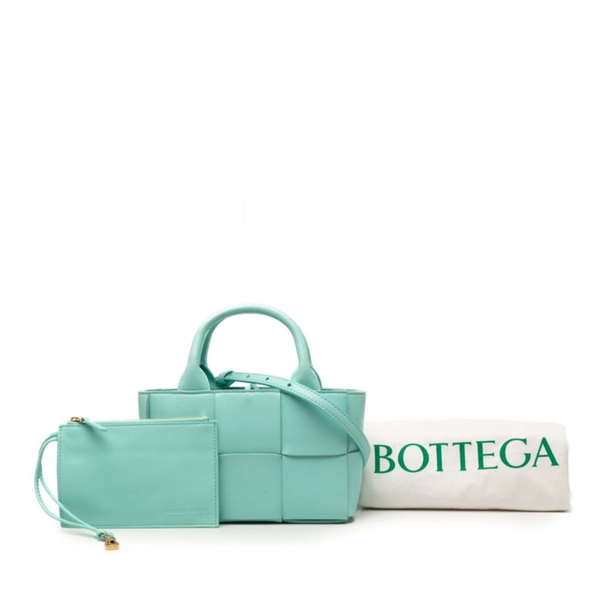 Bottega Veneta Blue Leather Shoulder Bag Tote Bag (Pre-Owned)