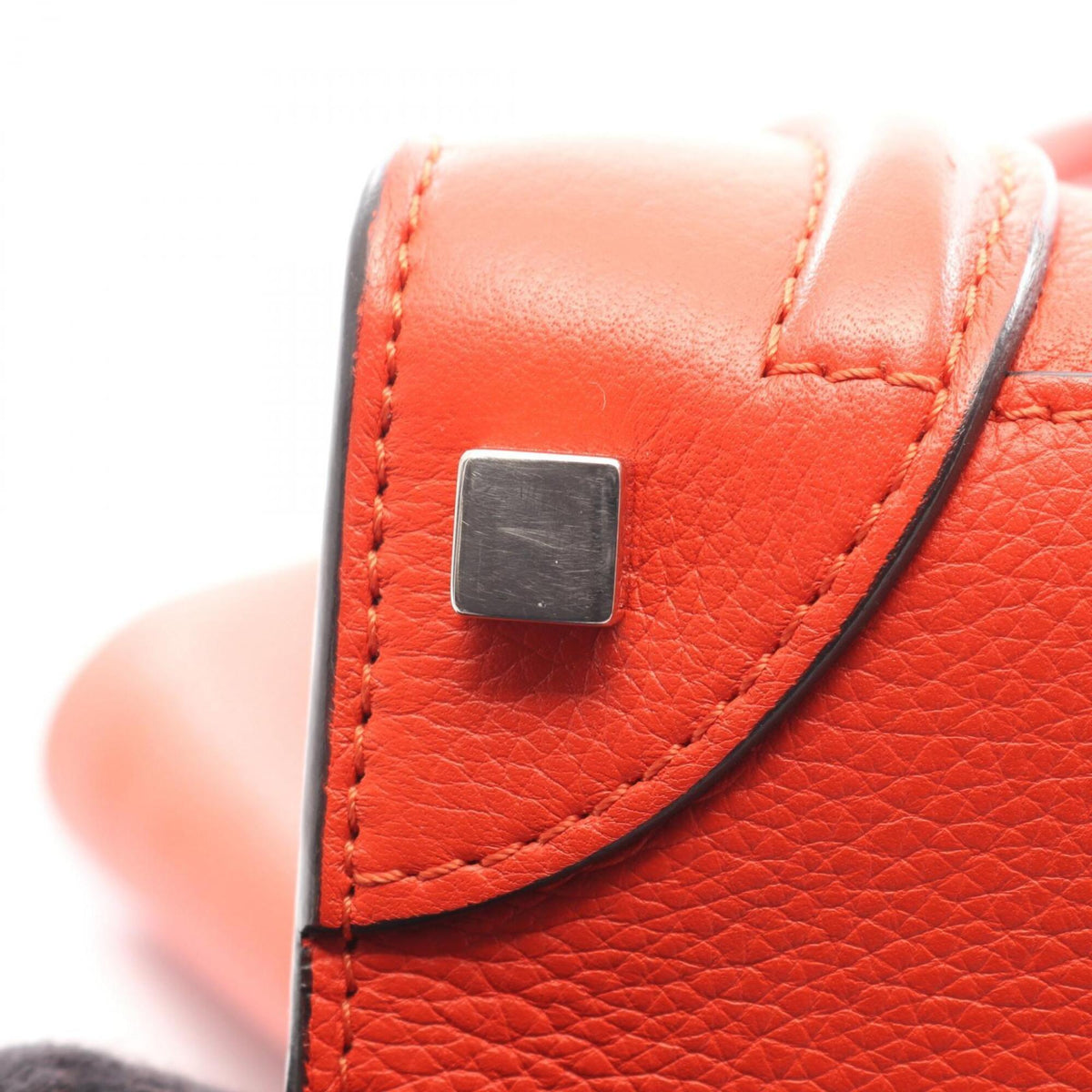 Celine Red Color Leather Handbag Tote Bag (Pre-Owned)