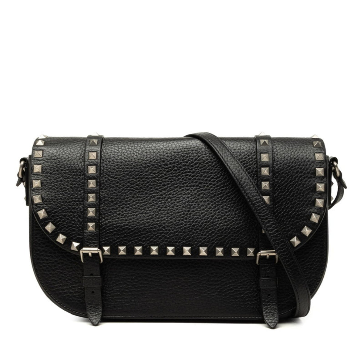 Valentino Black Leather Shoulder Bag (Pre-Owned)