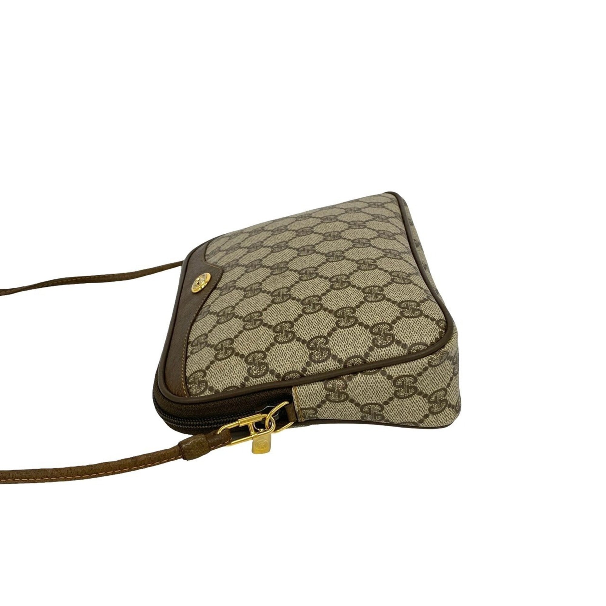 Gucci Brown Leather Pvc Pochette Shoulder Bag (Pre-Owned)
