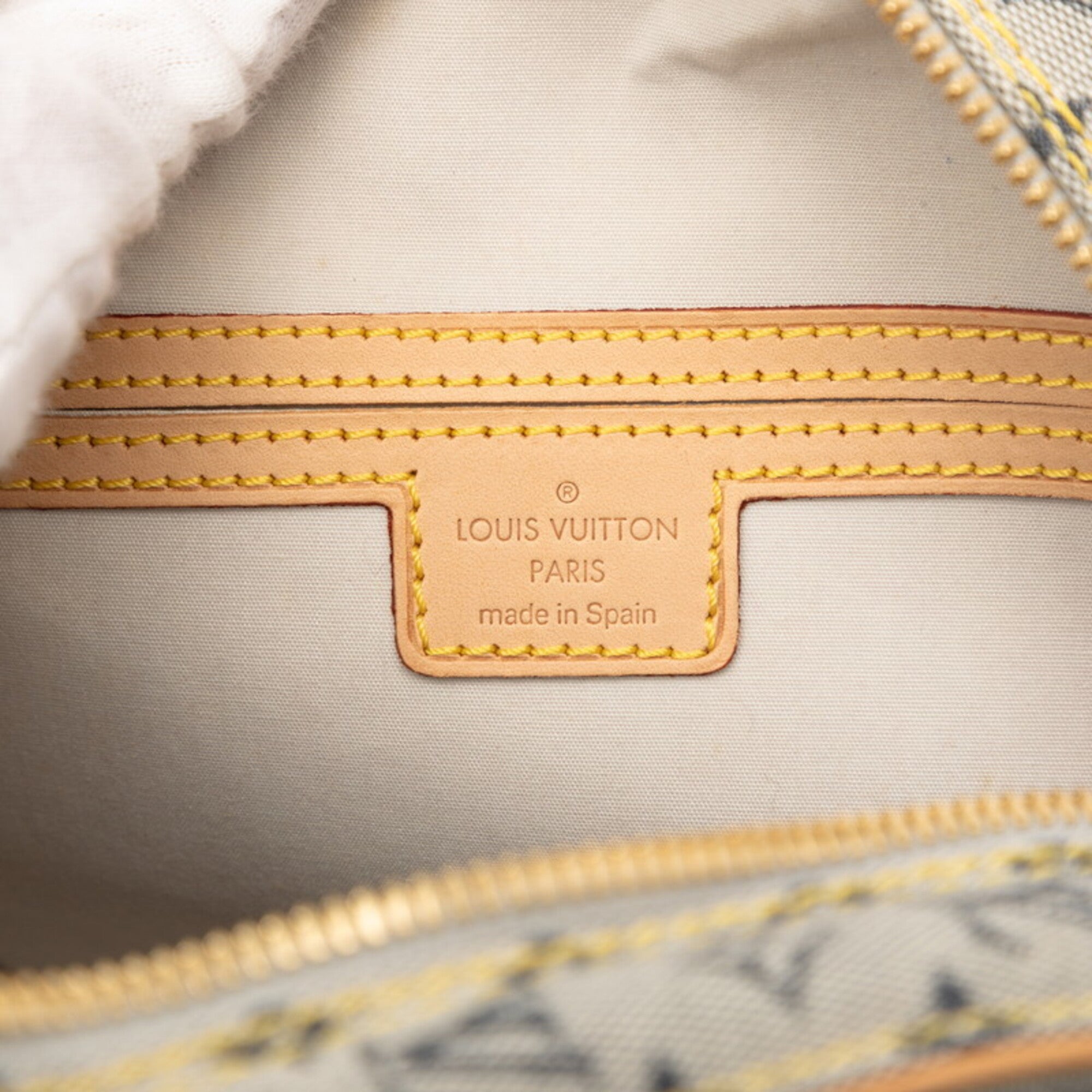 Louis Vuitton Gray Navy Canvas Leather Shoulder Bag (Pre-Owned)