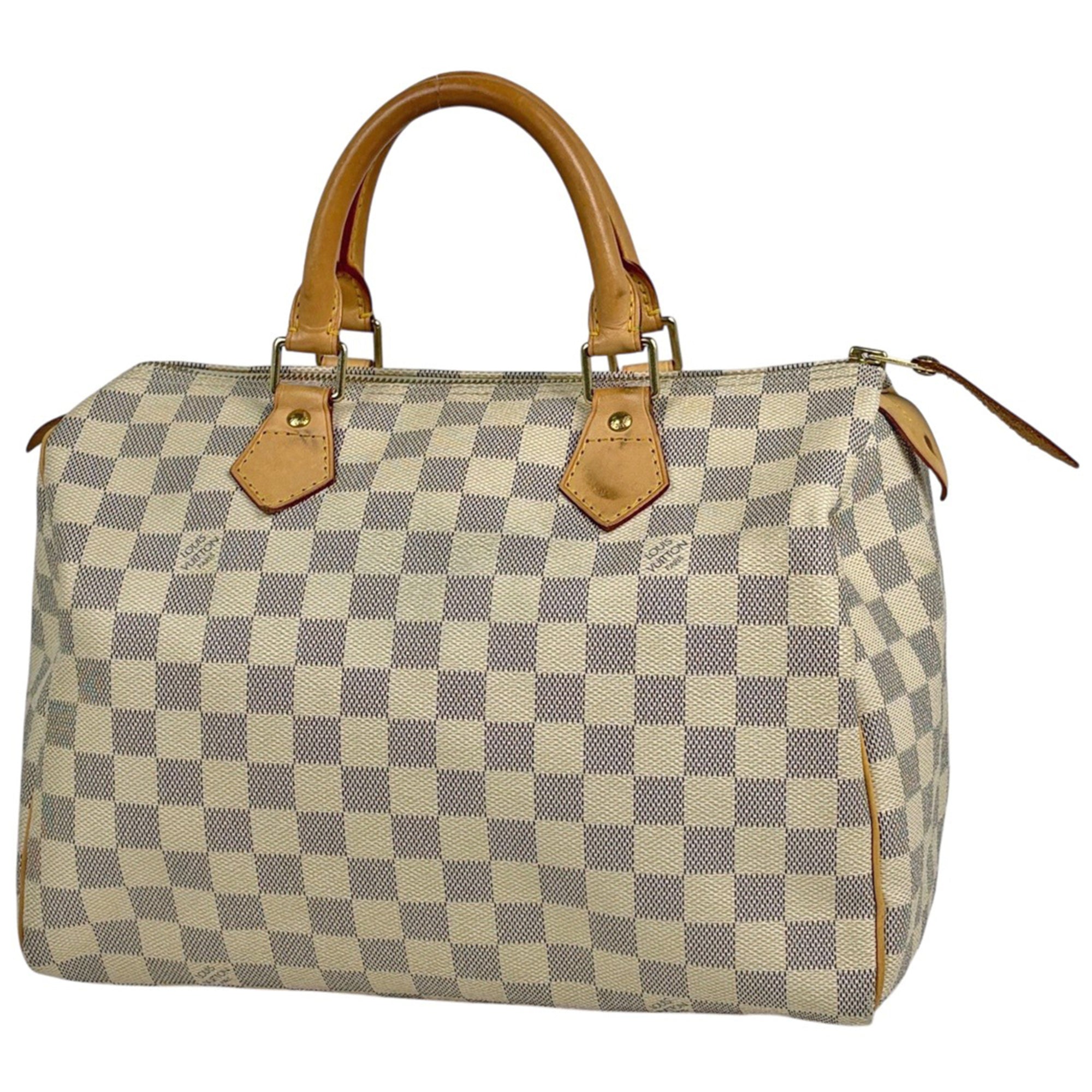 Louis Vuitton White Damier Azur Boston Bag Handbag (Pre-Owned)