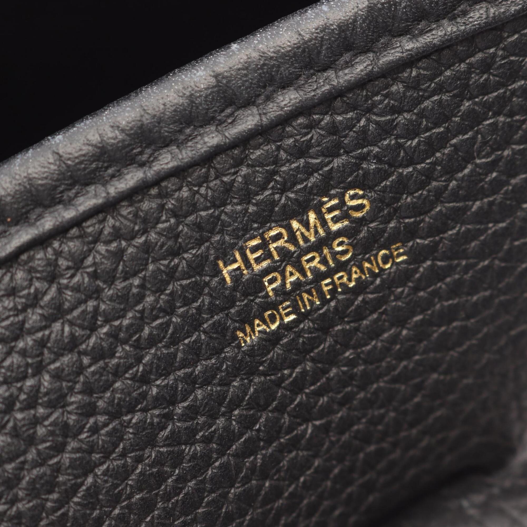 Hermes Black Taurillon Clemence Leather Handbag Shoulder Bag (Pre-Owned)