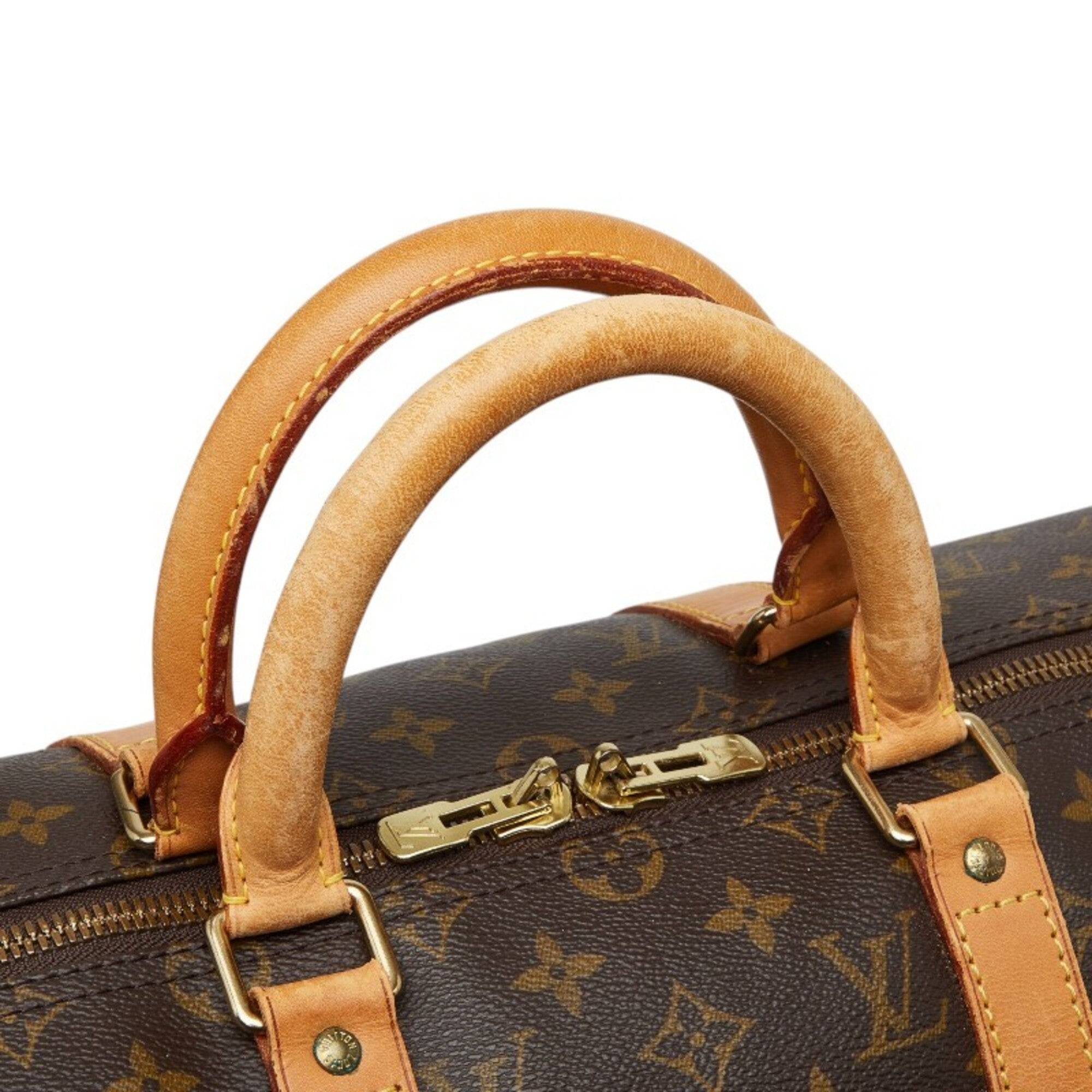 Louis Vuitton Brown Pvc Leather Boston Bag (Pre-Owned)