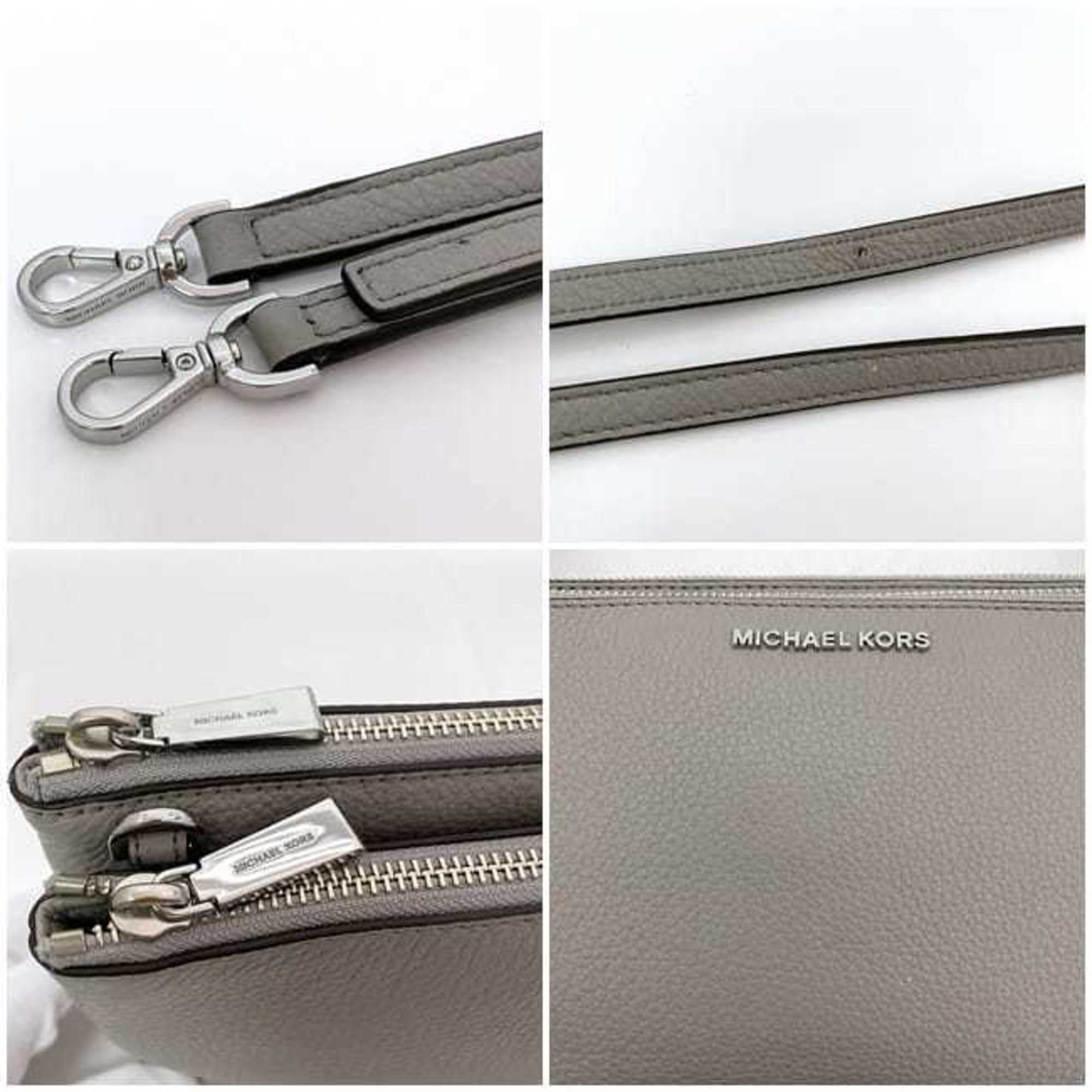 Michael Kors Gray Leather Shoulder Bag (Pre-Owned)