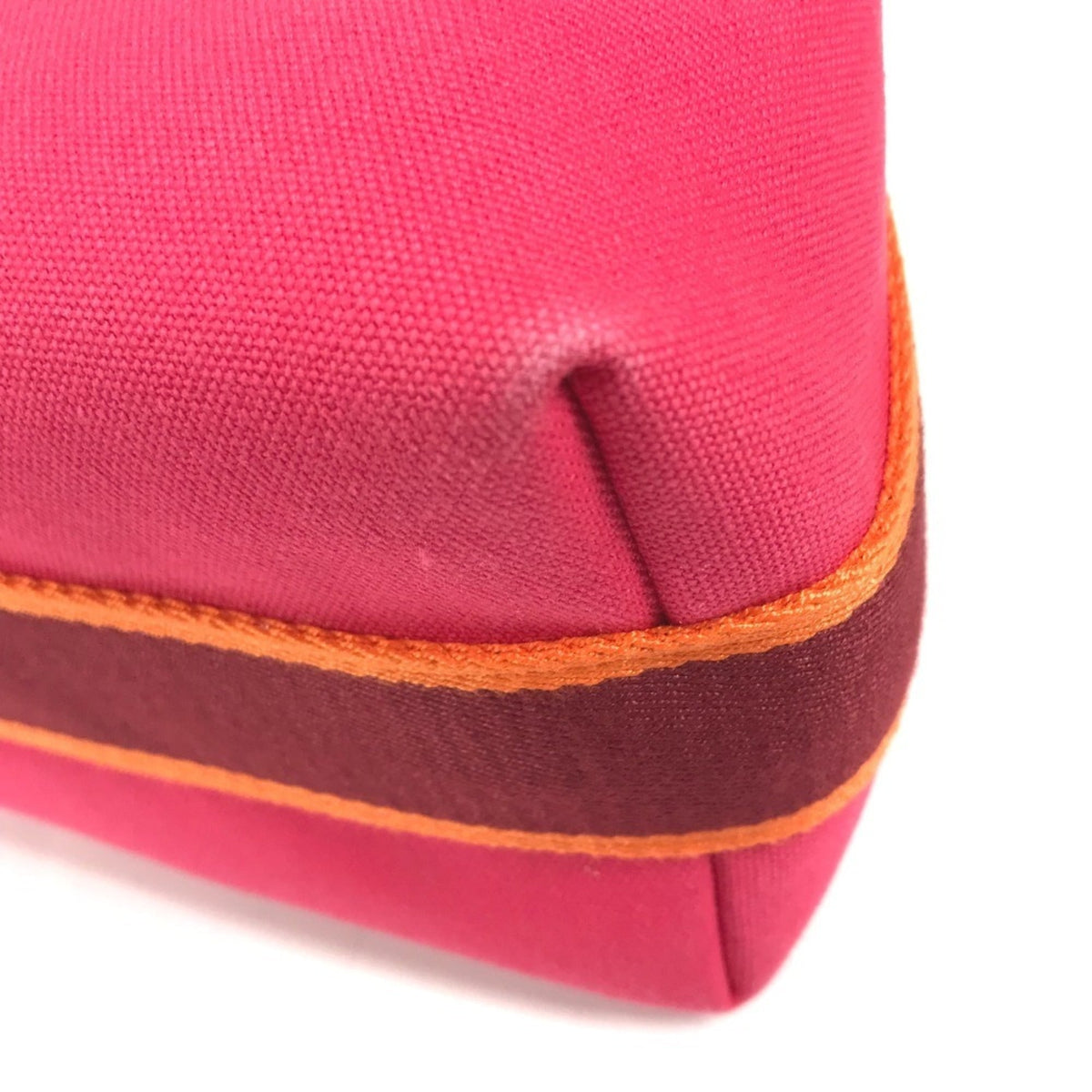 Hermes Pink Canvas Handbag Vanity Bag (Pre-Owned)