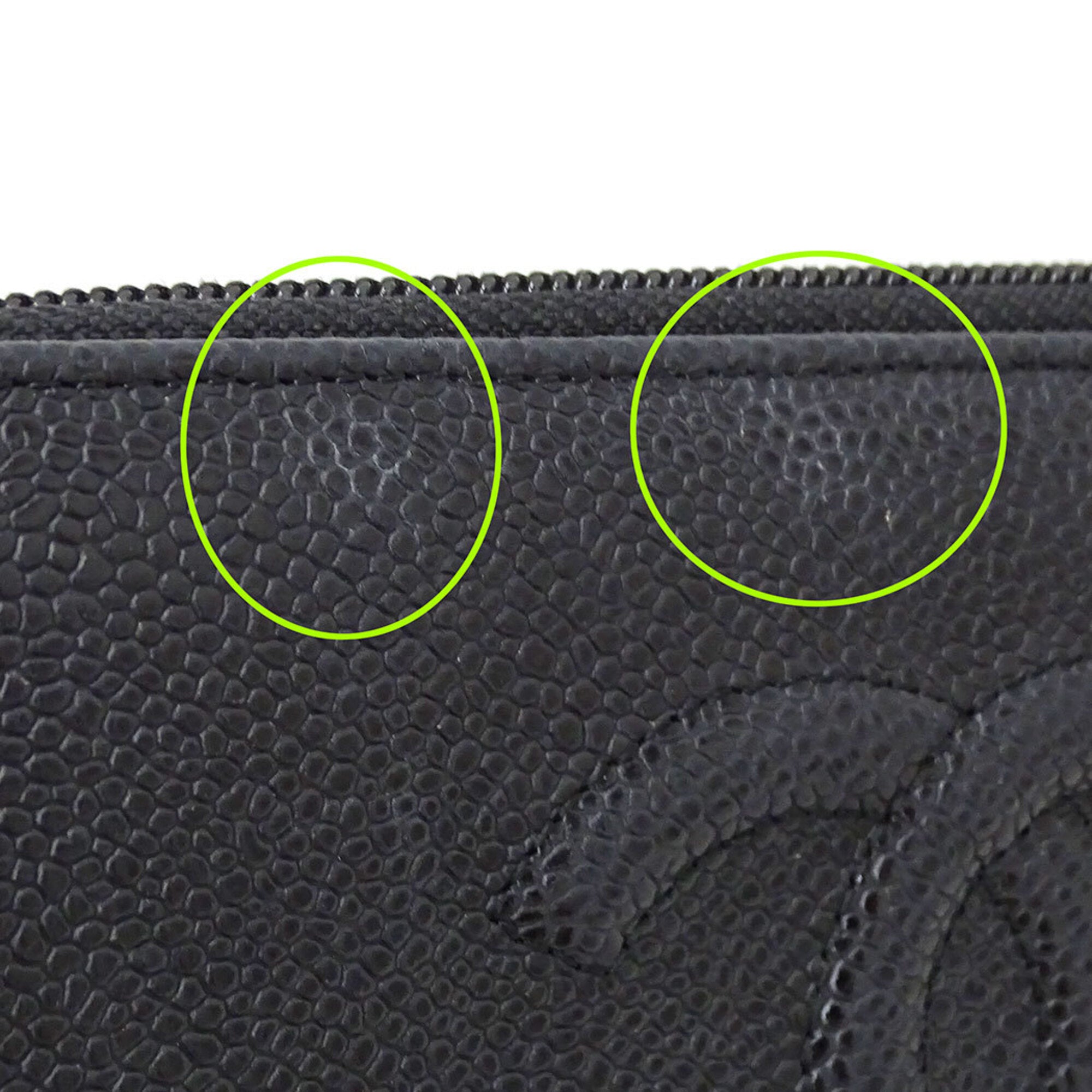 Chanel Black Grained Calfskin Long Wallet (Bi-Fold) (Pre-Owned)