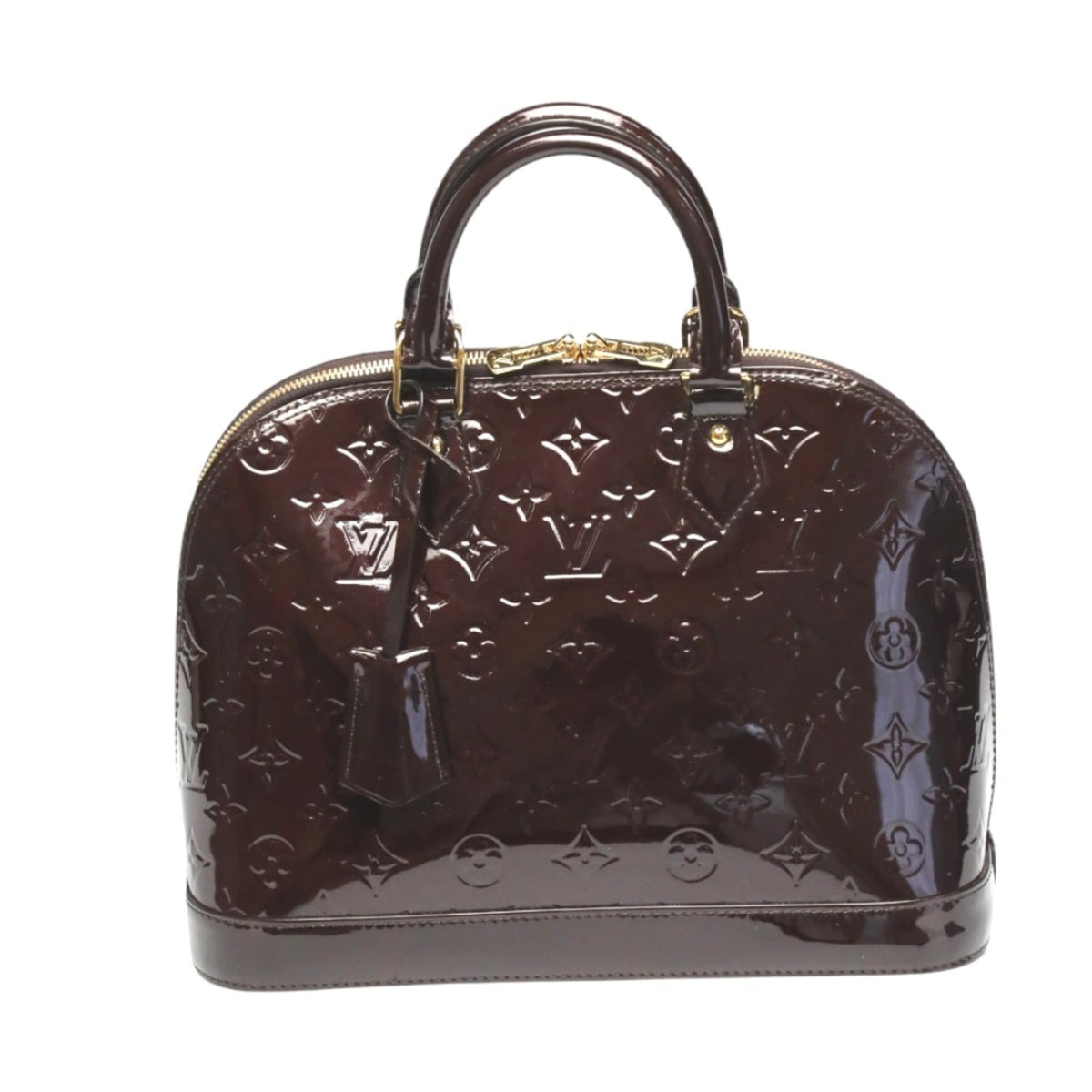 Louis Vuitton Red Color Wine Monogram Vernis Handbag (Pre-Owned)