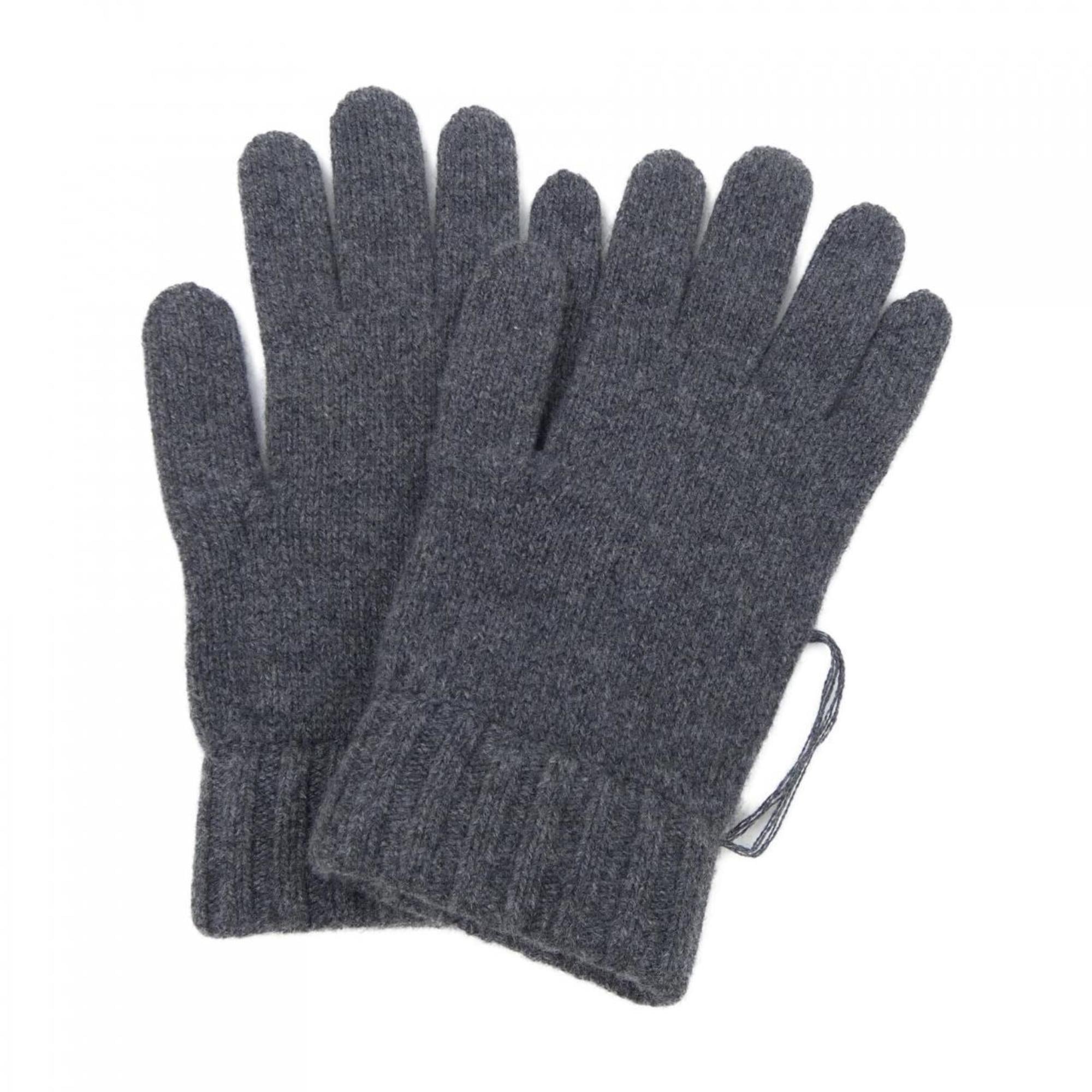 Hermes Gray Cashmere Warm Gloves (Pre-Owned)
