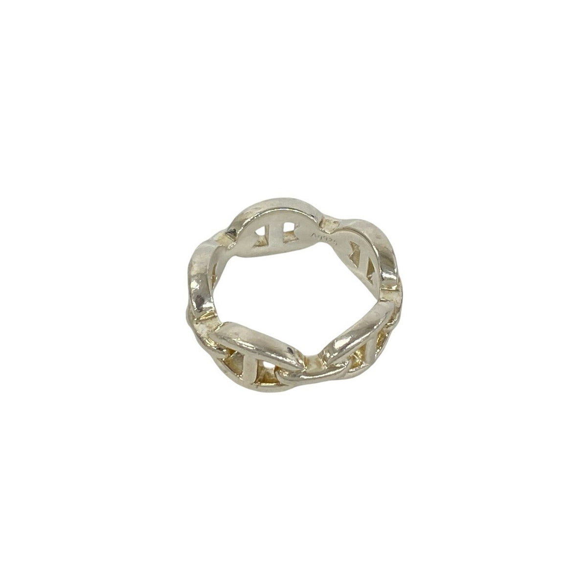 Hermes Silver Silver 925 Band Ring (Pre-Owned)