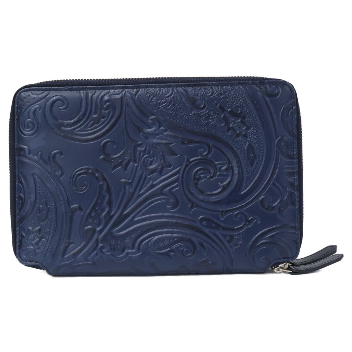 Etro Navy Leather Clutch Bag (Pre-Owned)