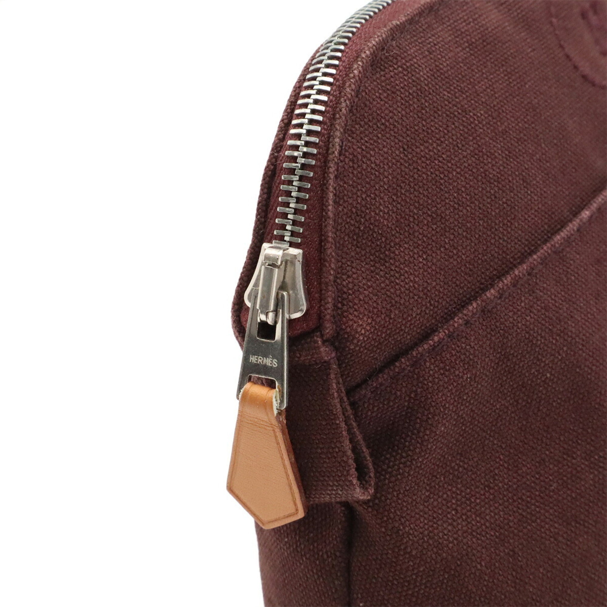 Hermes Burgundy Canvas Handbag Pouch (Pre-Owned)
