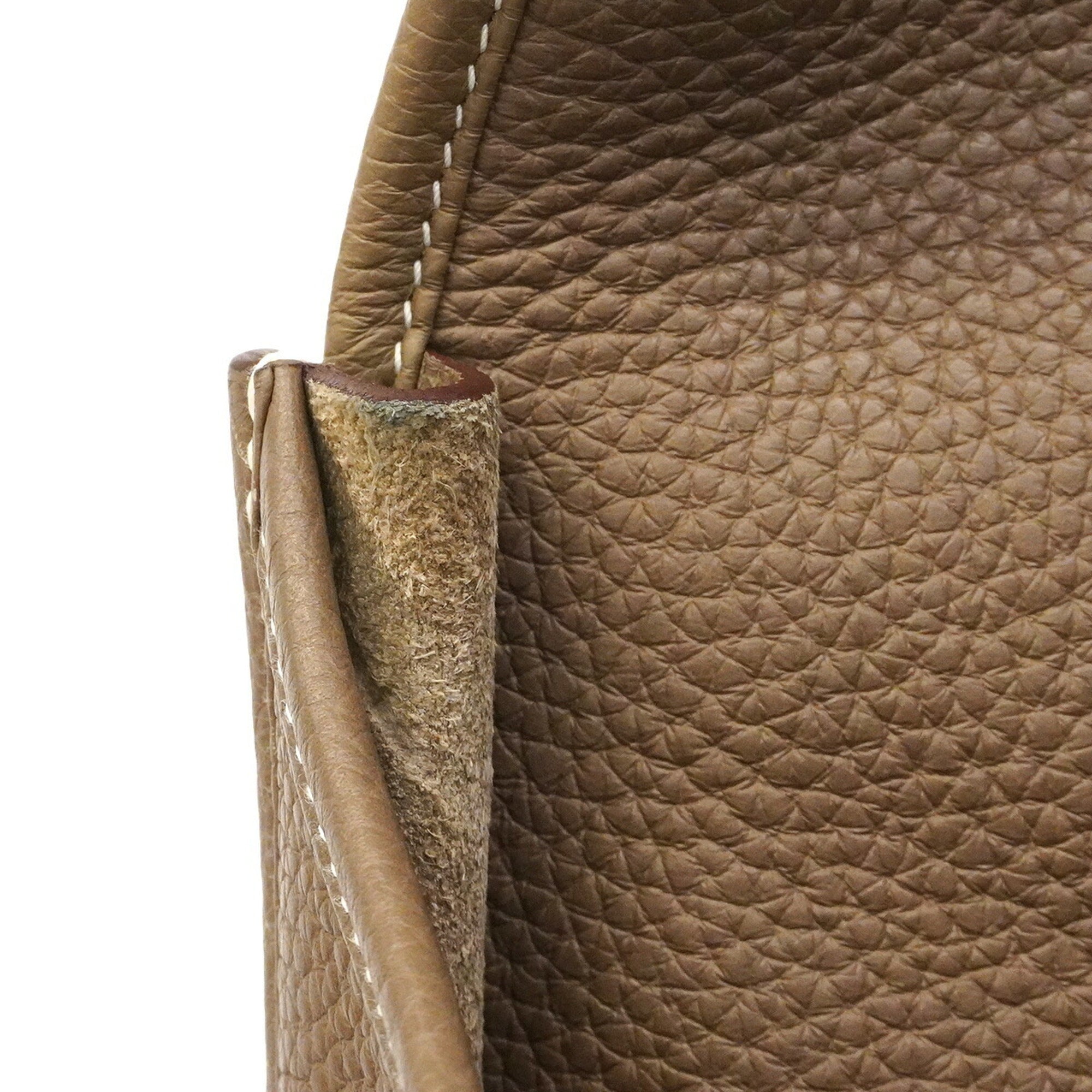 Hermes Etoupe Gray Taurillon Clemence Leather Shoulder Bag (Pre-Owned)