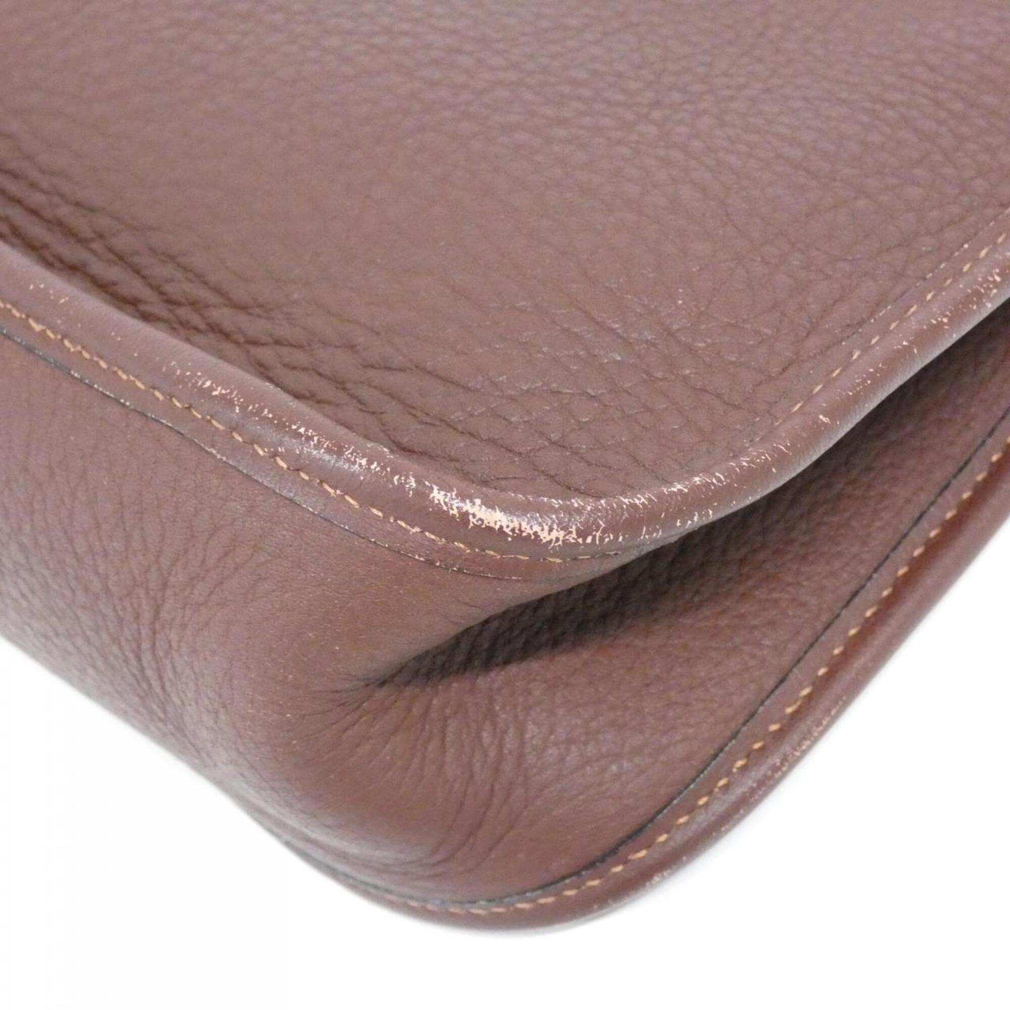 Hermes Havane Taurillon Clemence Leather Shoulder Bag (Pre-Owned)