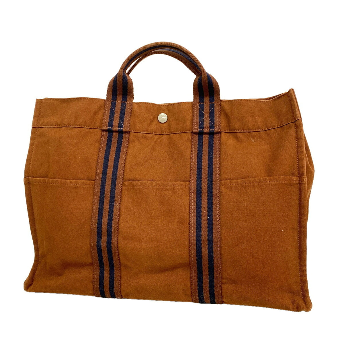 Hermes Brown Canvas Tote Bag (Pre-Owned)