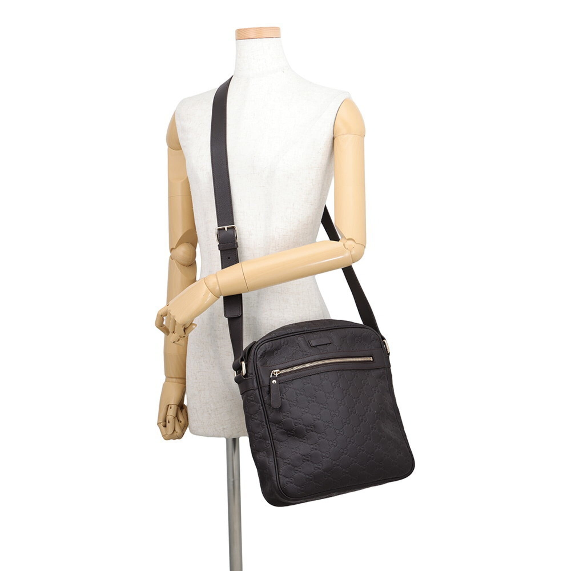 Gucci Dark Brown Leather Shoulder Bag (Pre-Owned)