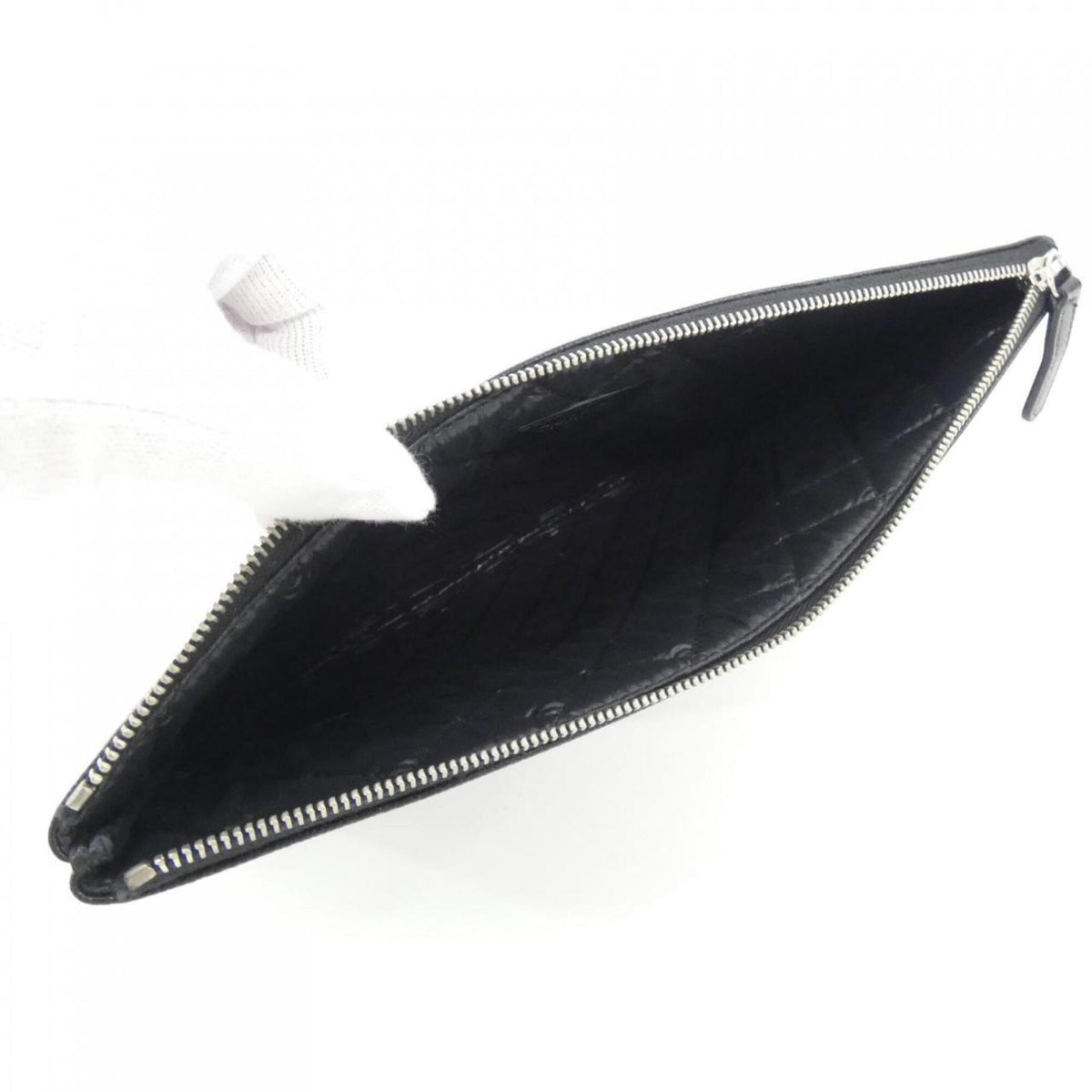 Chanel Black Grained Calfskin Handbag Pouch (Pre-Owned)
