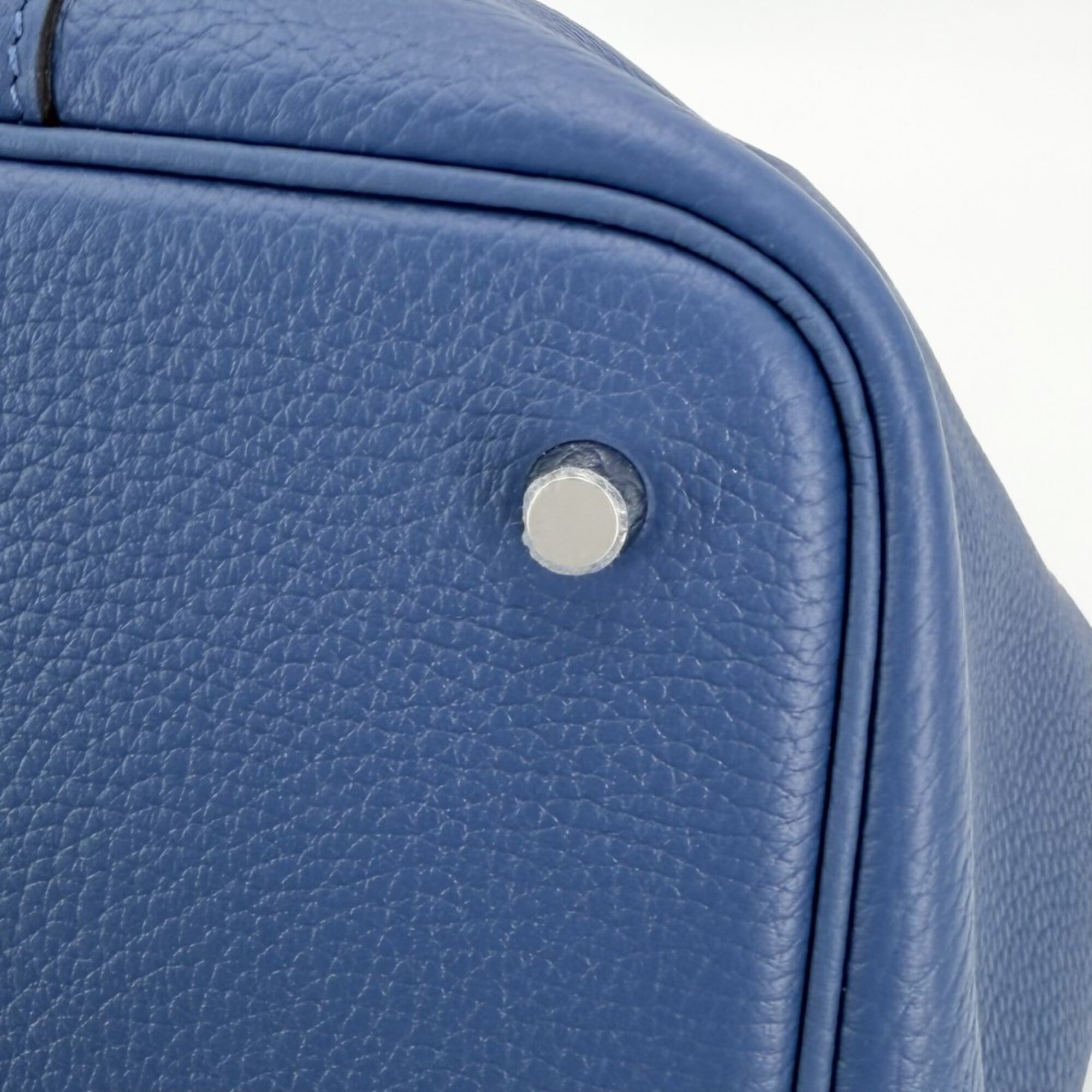 Hermes Blue Leather Handbag (Pre-Owned)