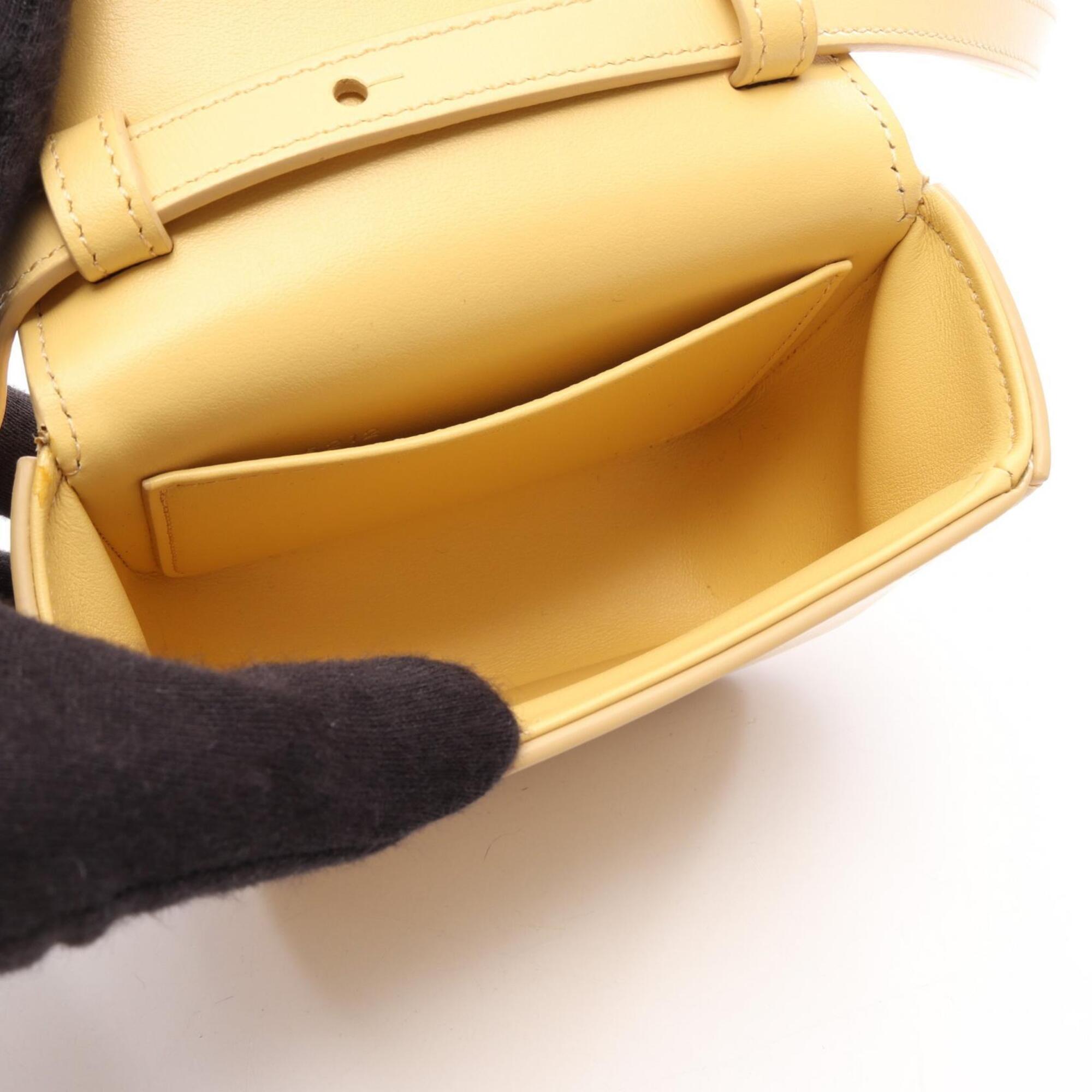 Celine Yellow Leather Handbag Shoulder Bag (Pre-Owned)